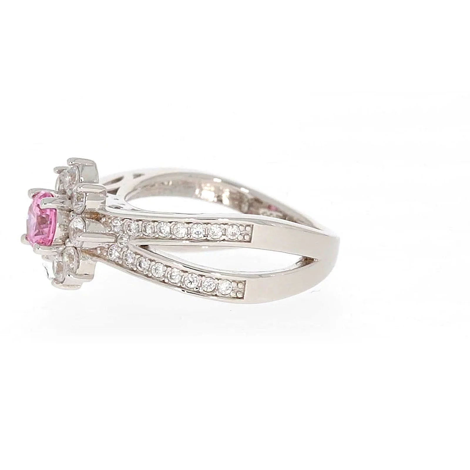 Sterling Silver Pink Cubic Zirconia Ring - Image 17
