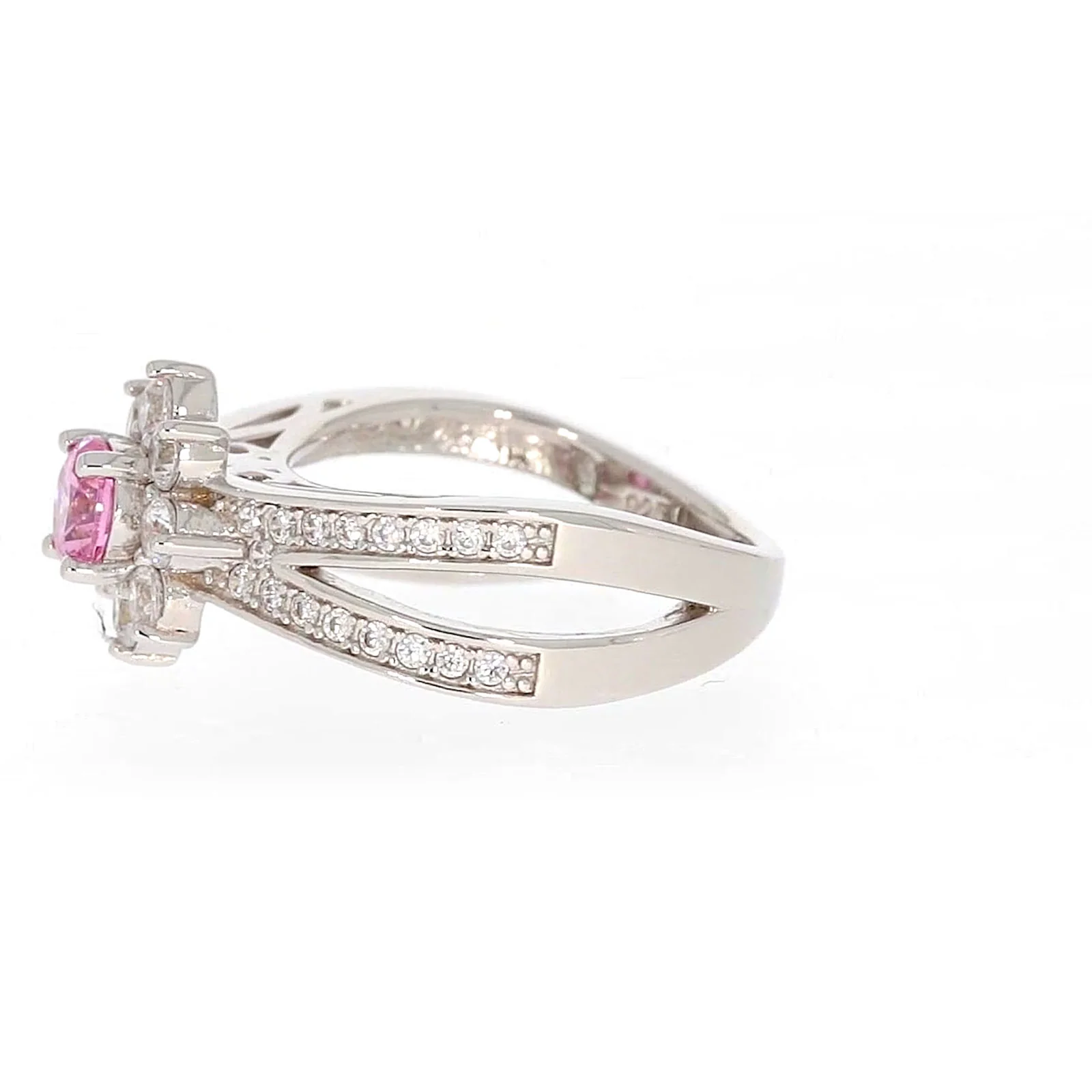 Sterling Silver Pink Cubic Zirconia Ring - Image 18