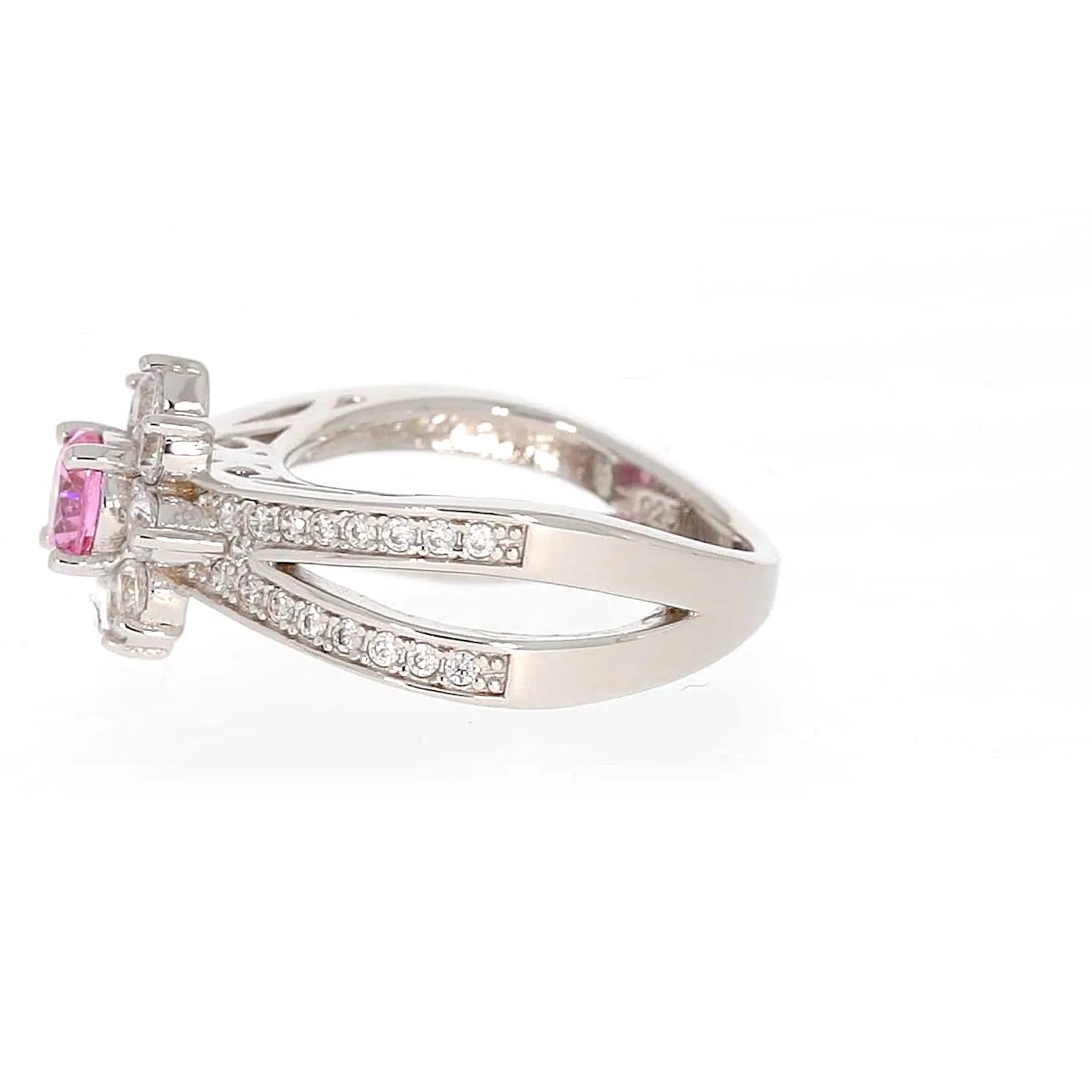 Sterling Silver Pink Cubic Zirconia Ring - Image 19