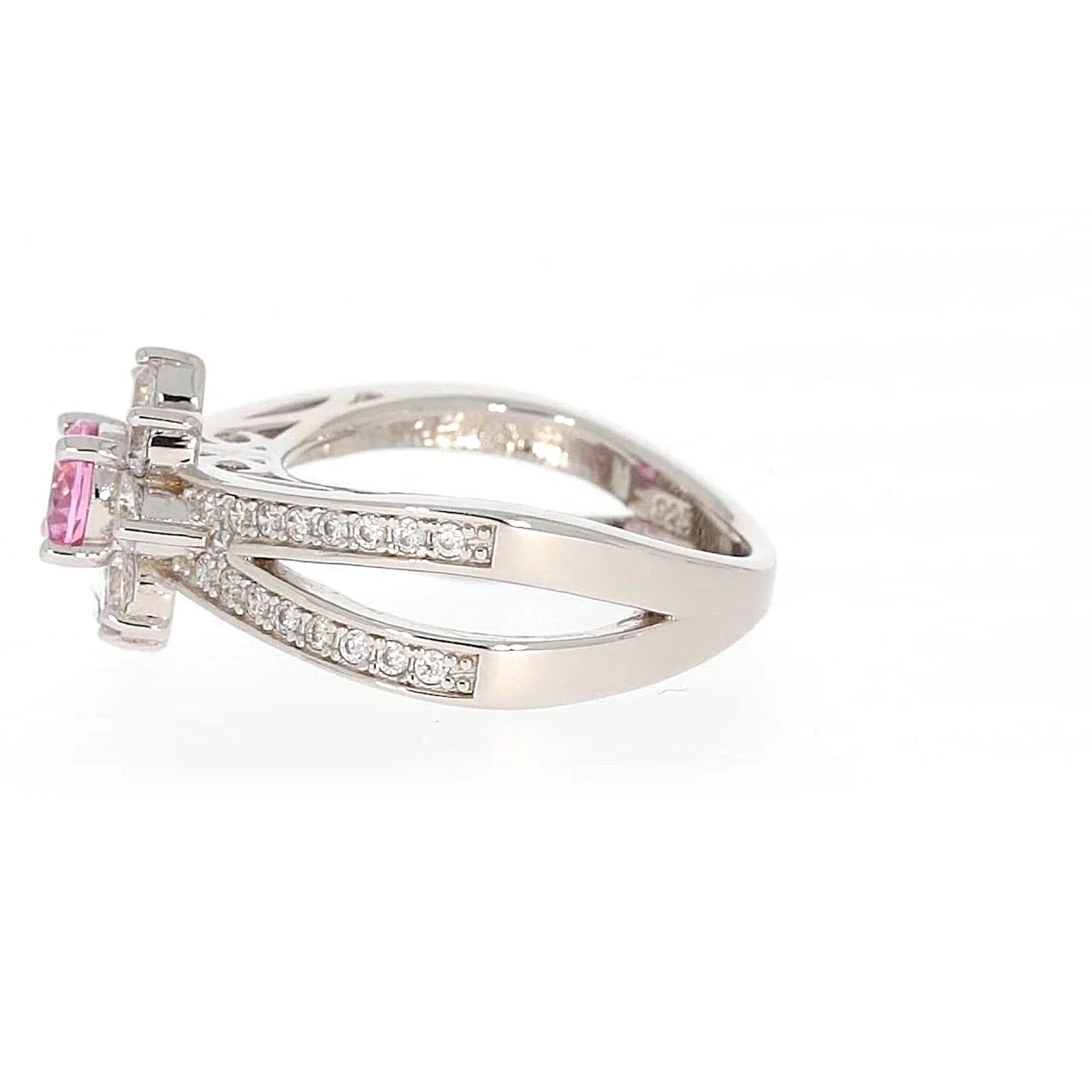 Sterling Silver Pink Cubic Zirconia Ring - Image 20