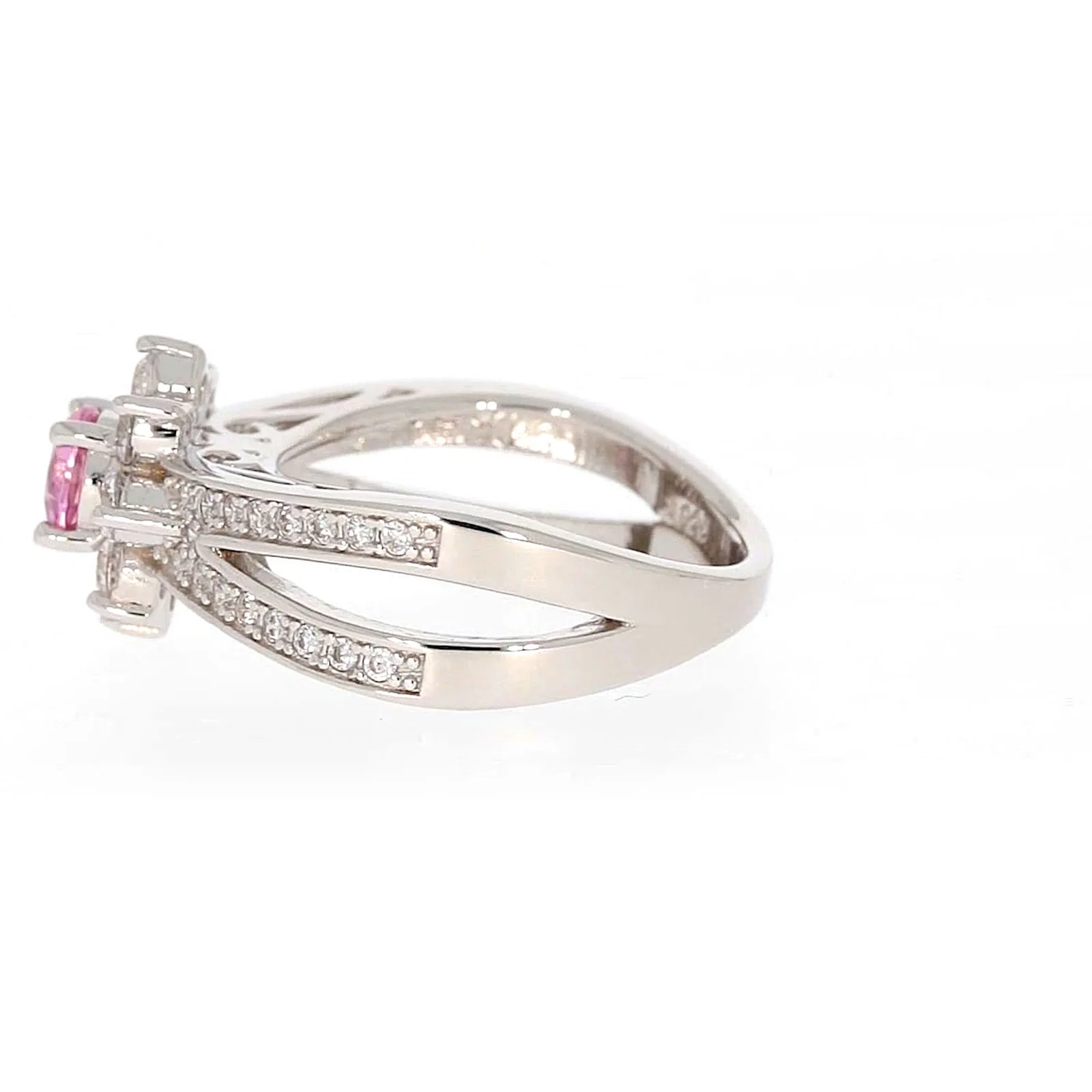 Sterling Silver Pink Cubic Zirconia Ring - Image 22