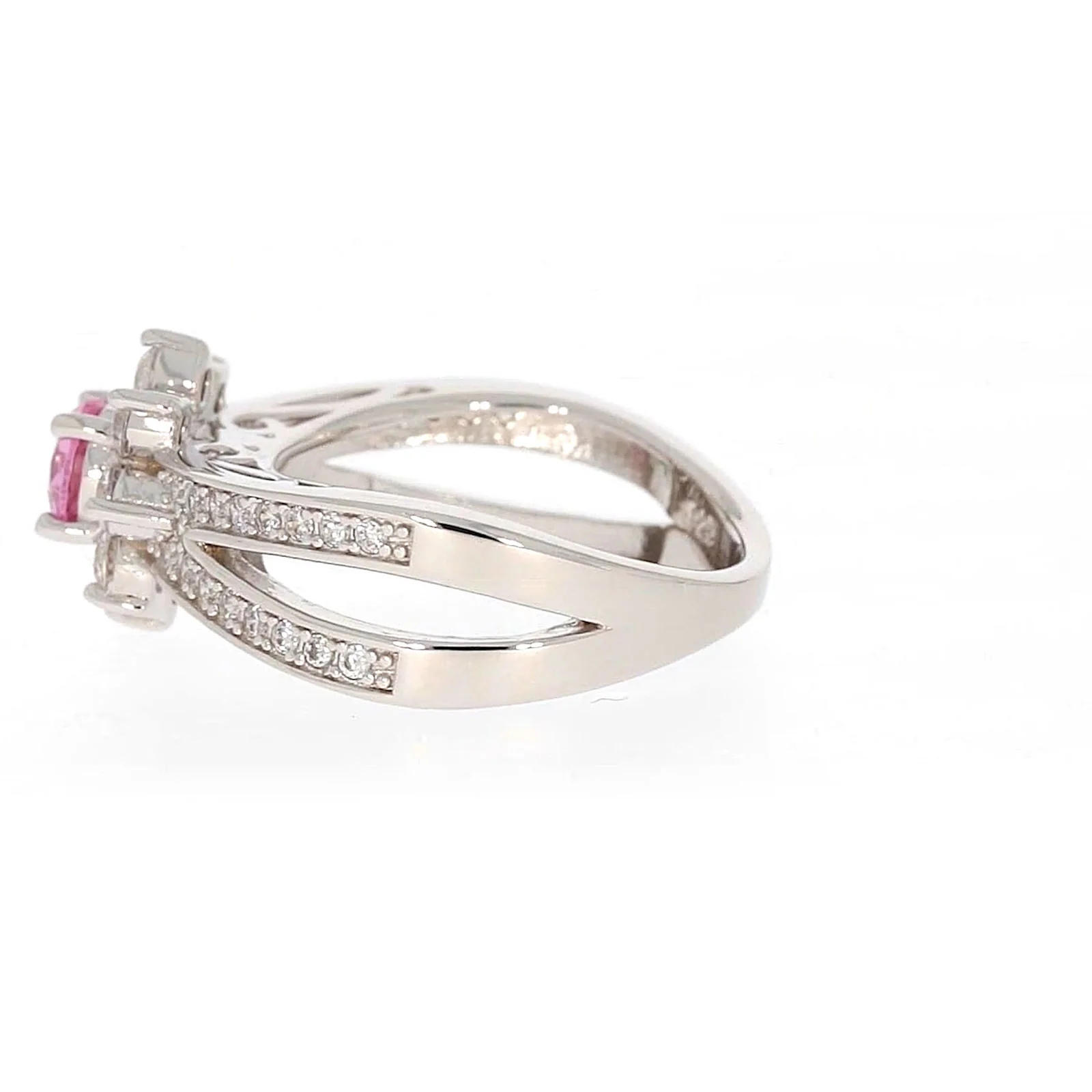 Sterling Silver Pink Cubic Zirconia Ring - Image 23