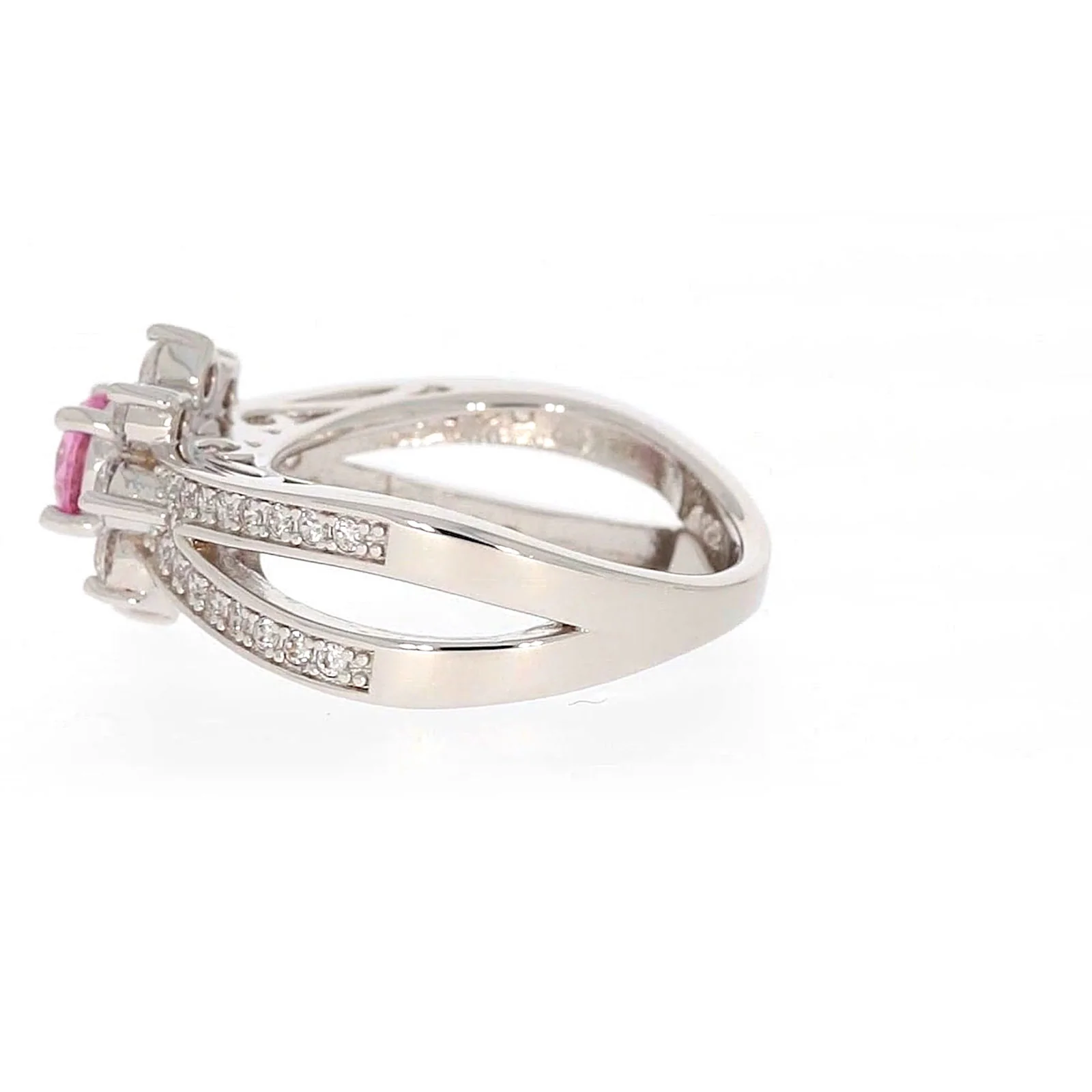 Sterling Silver Pink Cubic Zirconia Ring - Image 24