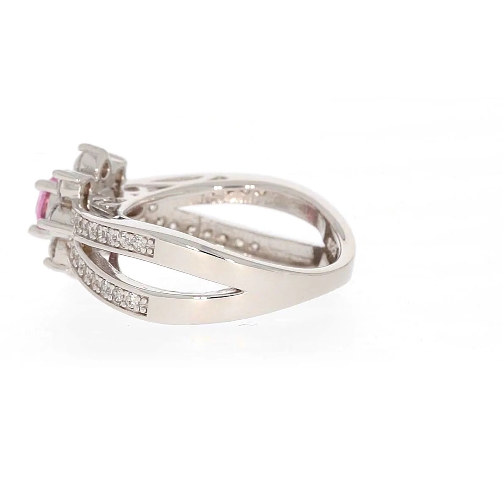 Sterling Silver Pink Cubic Zirconia Ring - Image 26