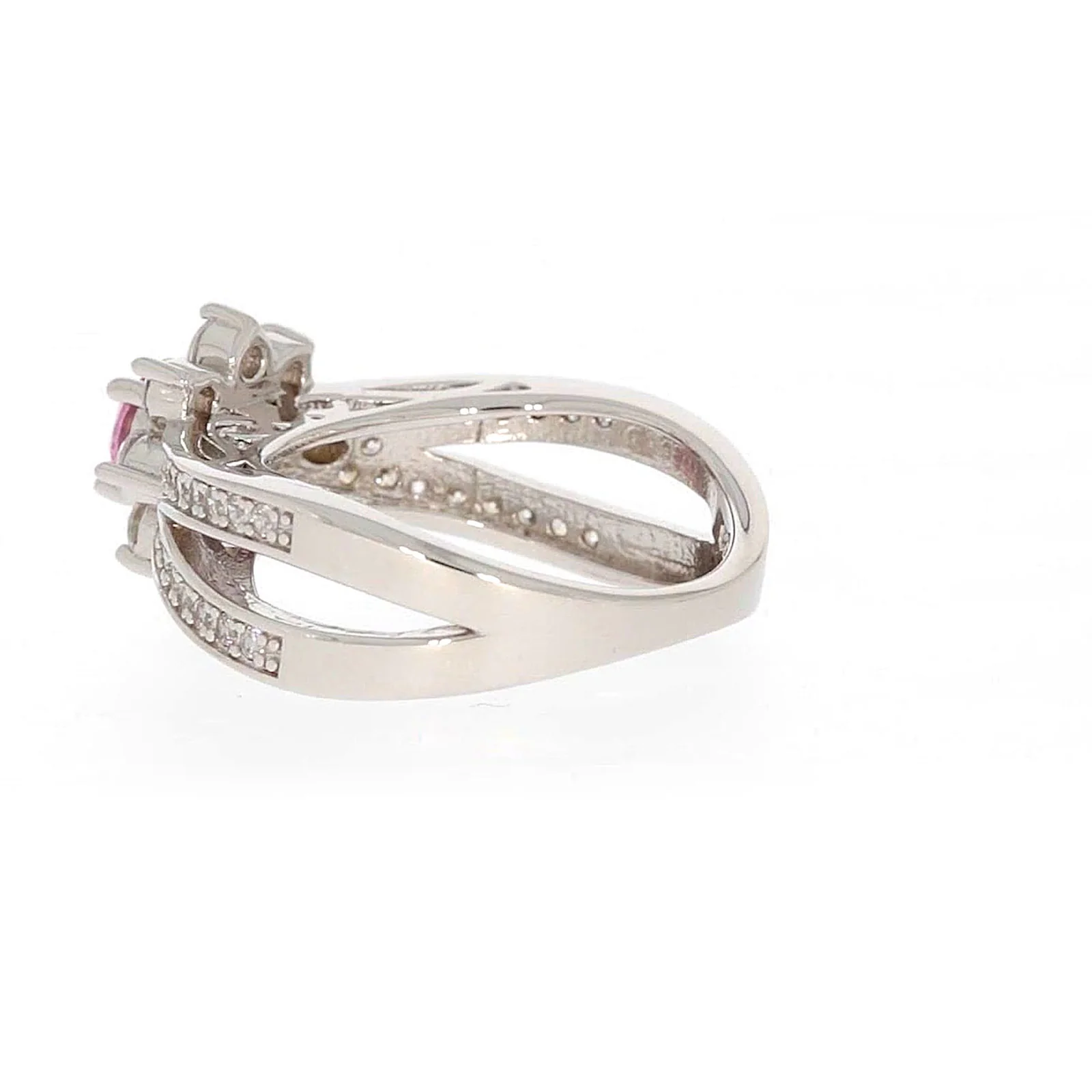 Sterling Silver Pink Cubic Zirconia Ring - Image 28
