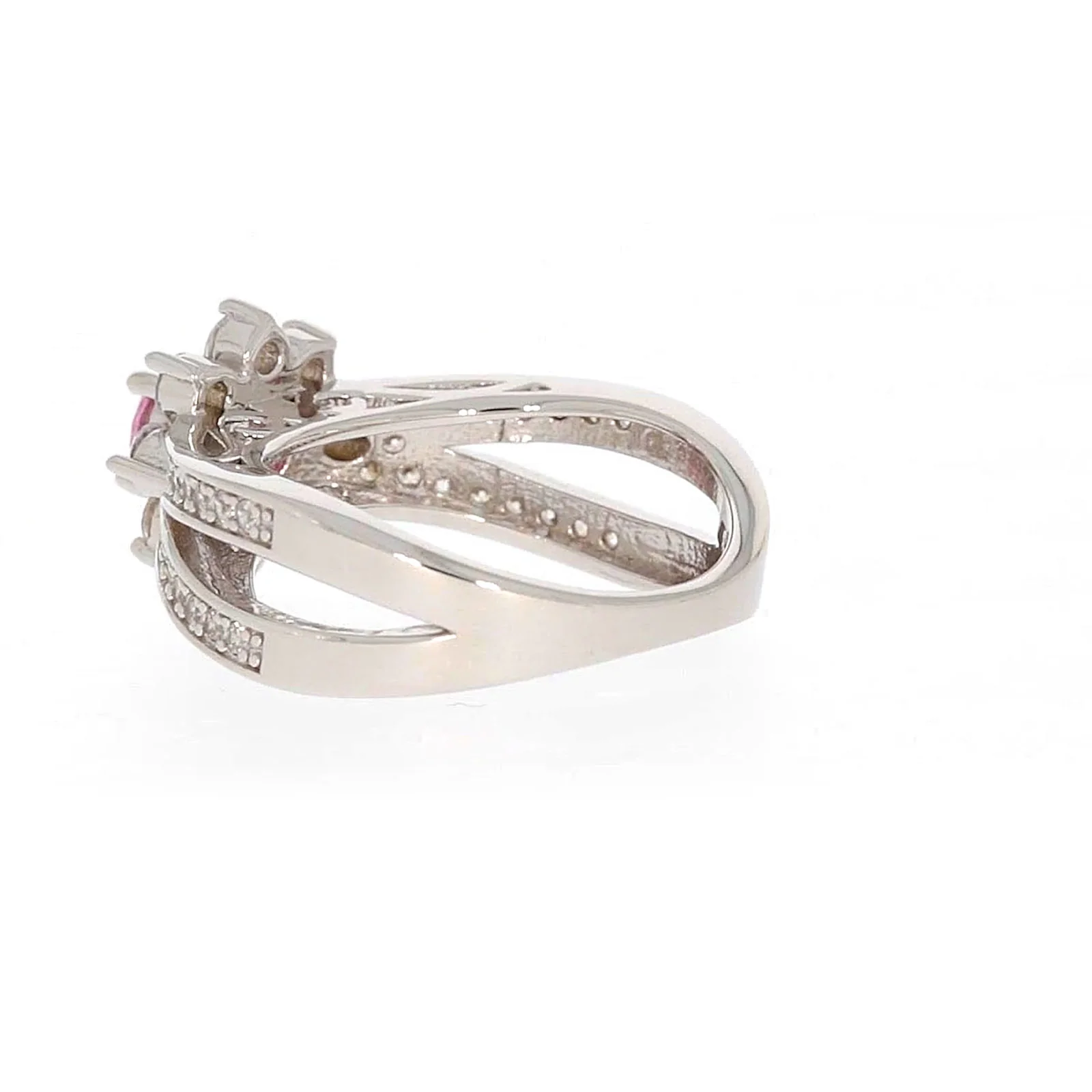 Sterling Silver Pink Cubic Zirconia Ring - Image 29