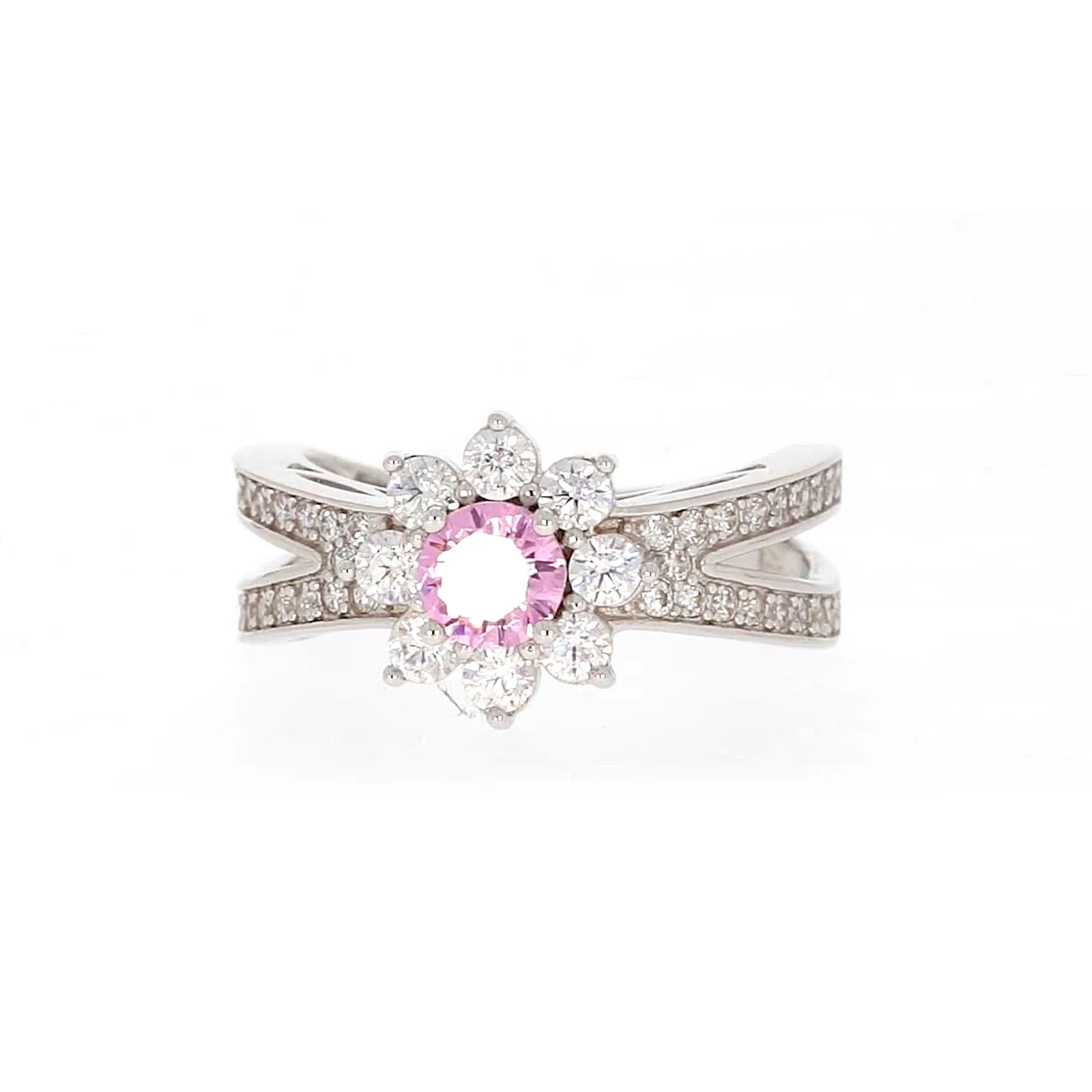 Sterling Silver Pink Cubic Zirconia Ring - Image 3