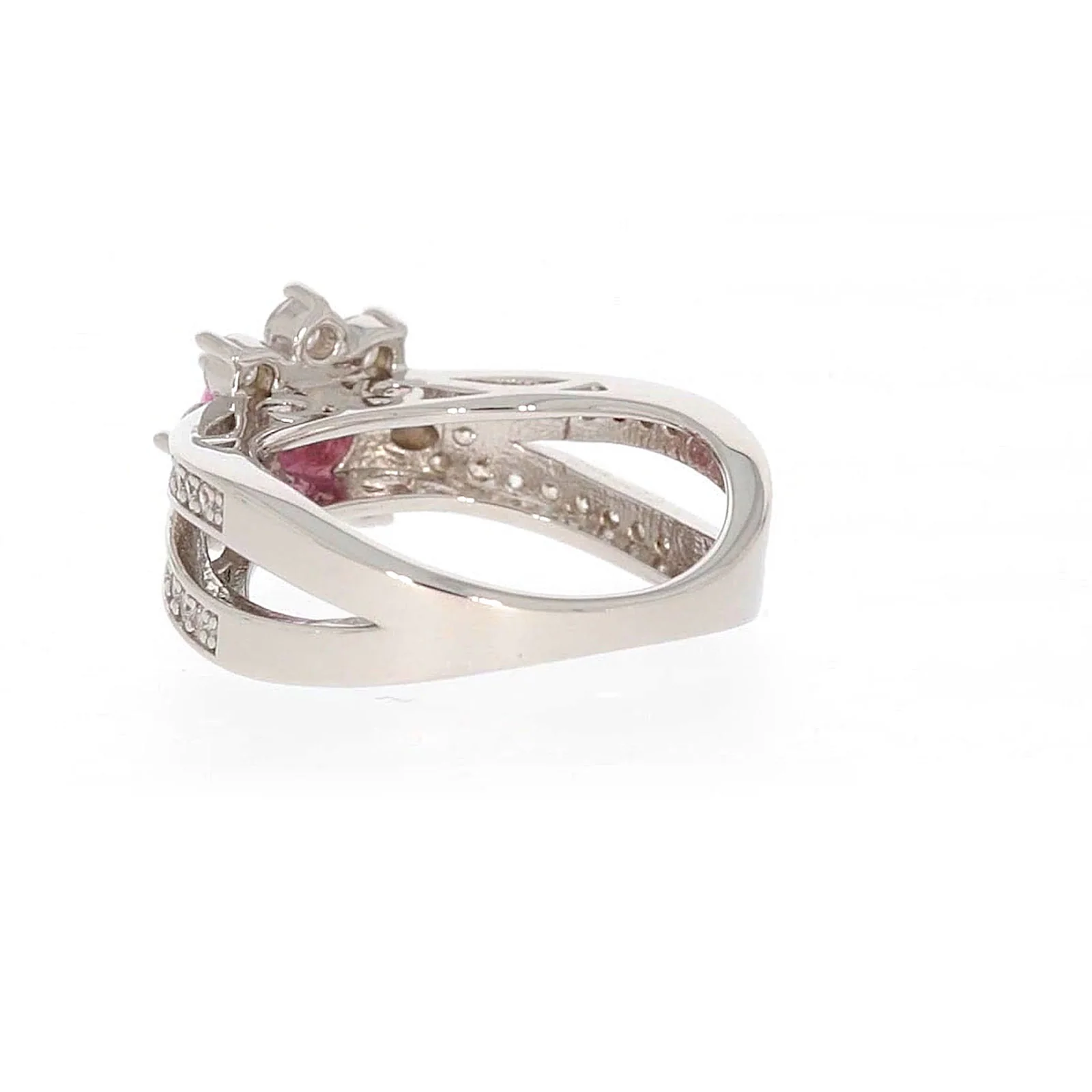 Sterling Silver Pink Cubic Zirconia Ring - Image 32