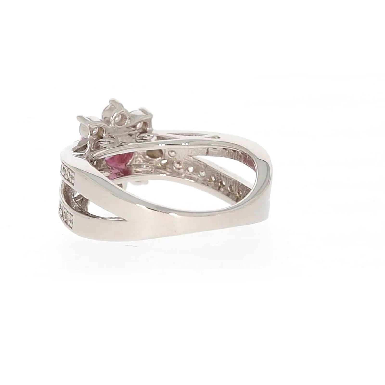 Sterling Silver Pink Cubic Zirconia Ring - Image 33