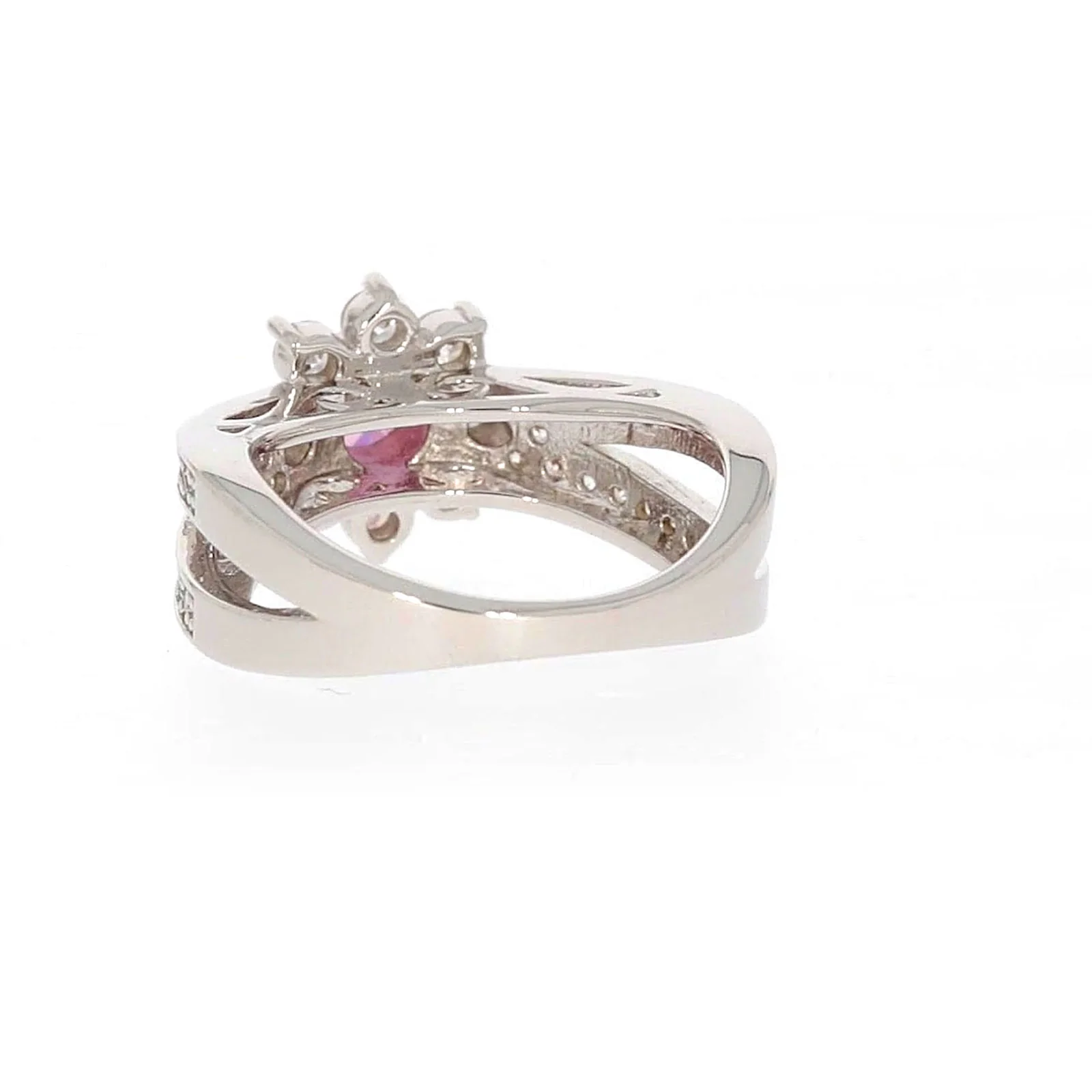 Sterling Silver Pink Cubic Zirconia Ring - Image 35