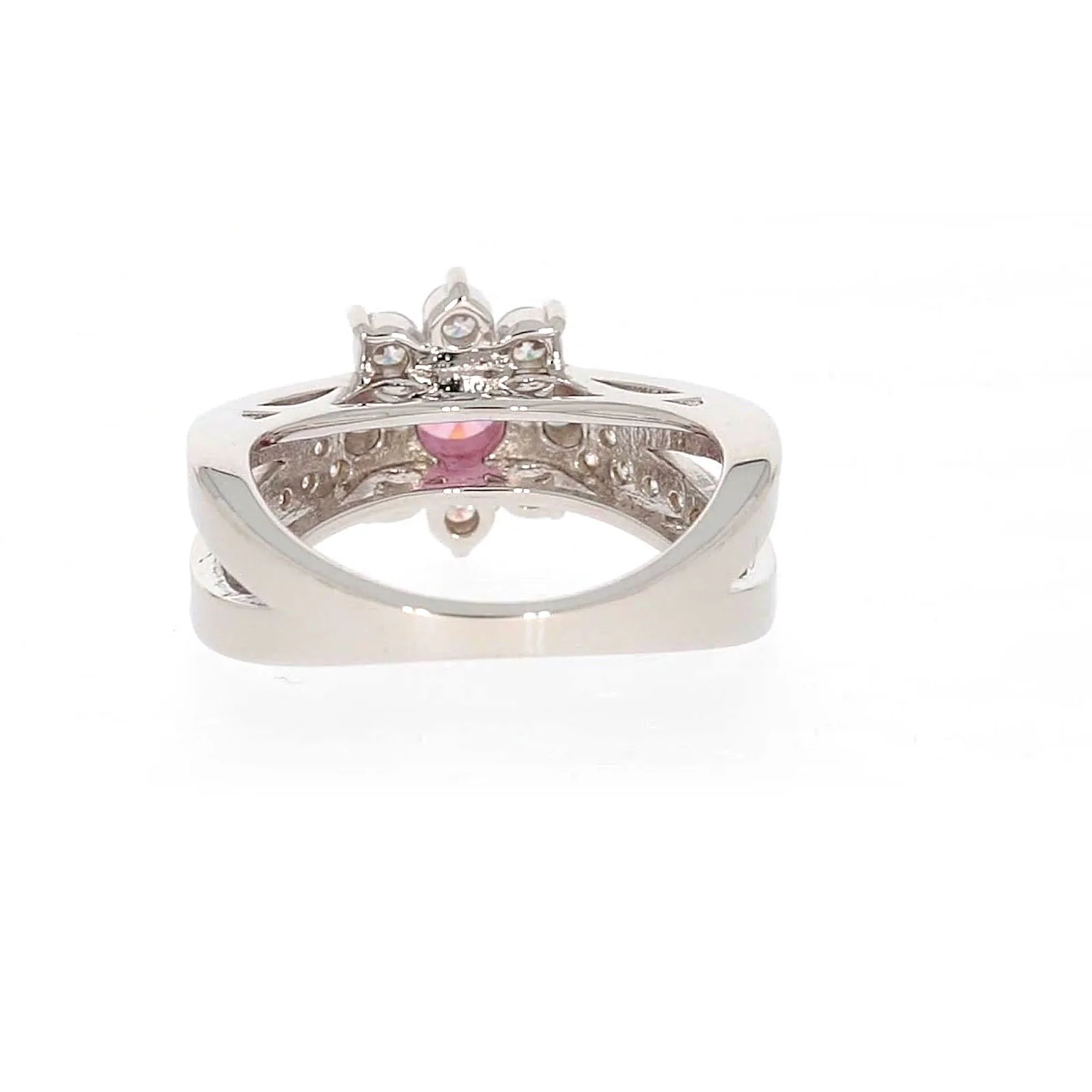 Sterling Silver Pink Cubic Zirconia Ring - Image 38