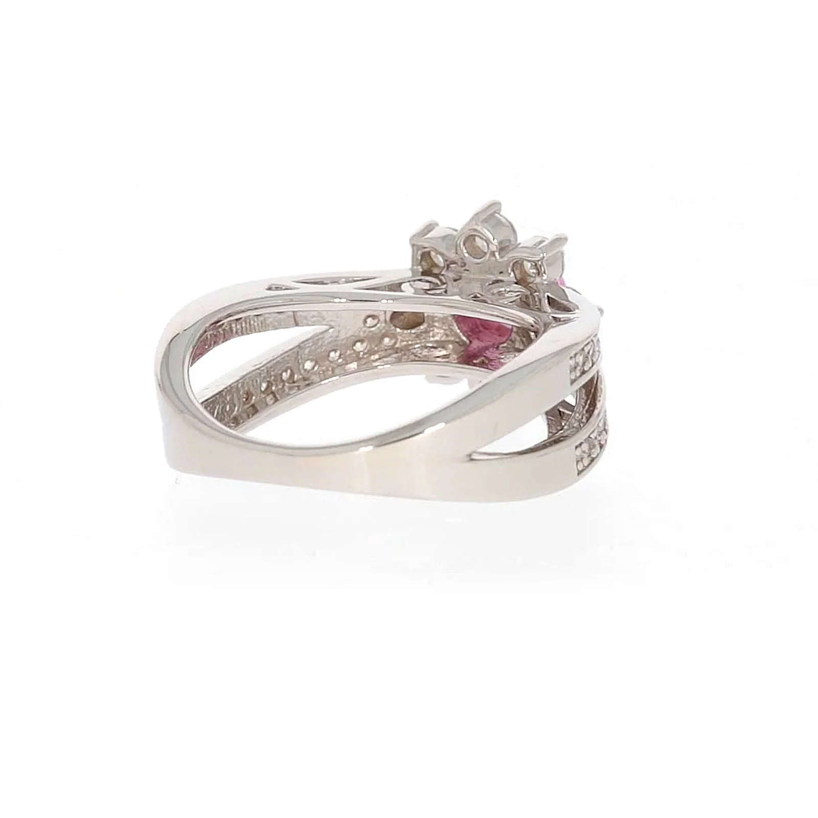 Sterling Silver Pink Cubic Zirconia Ring - Image 45