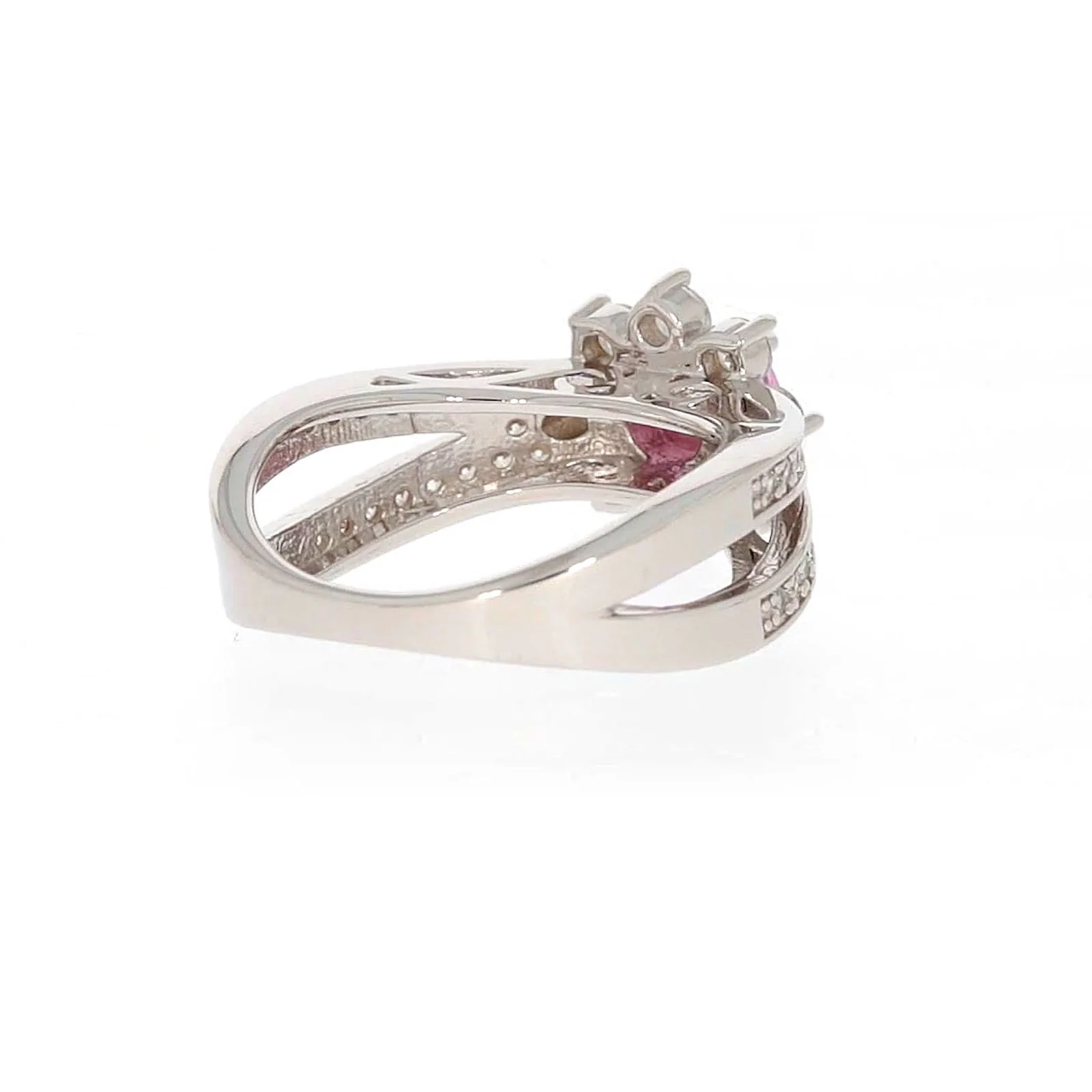 Sterling Silver Pink Cubic Zirconia Ring - Image 46