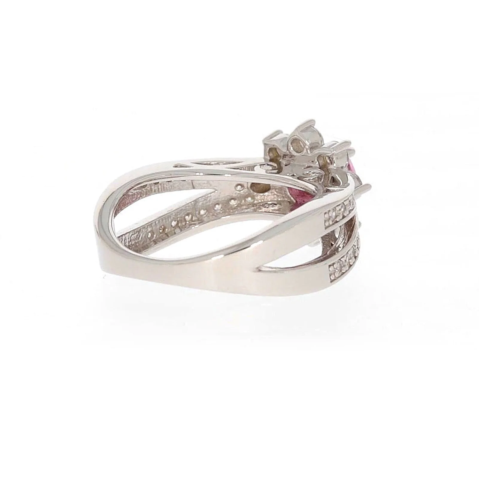 Sterling Silver Pink Cubic Zirconia Ring - Image 47
