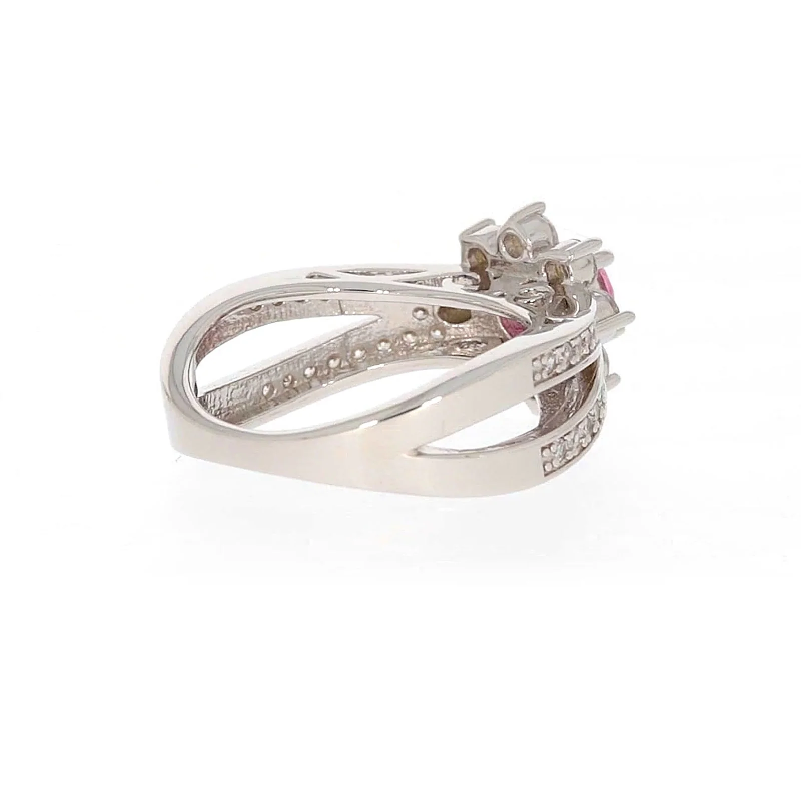 Sterling Silver Pink Cubic Zirconia Ring - Image 48