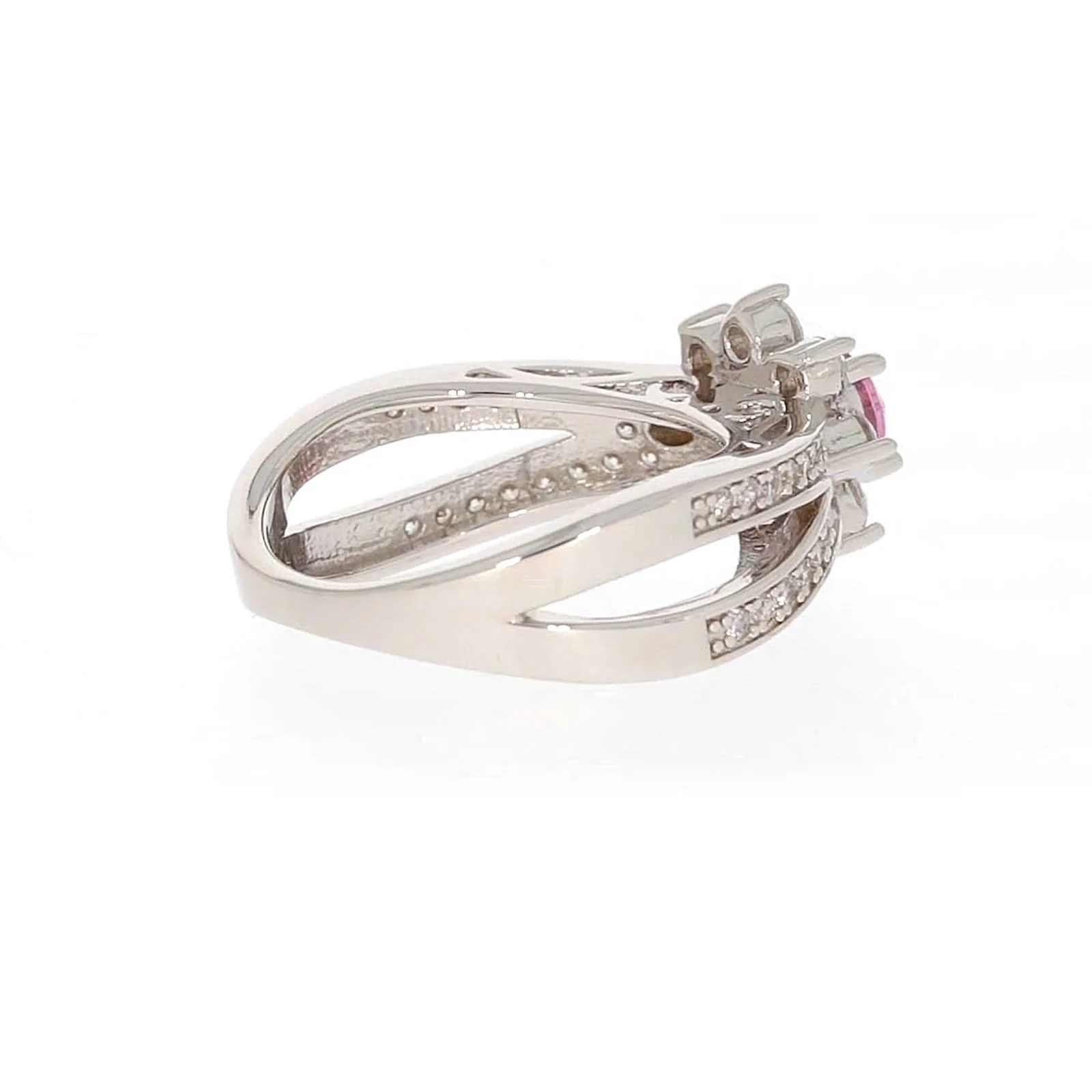 Sterling Silver Pink Cubic Zirconia Ring - Image 50