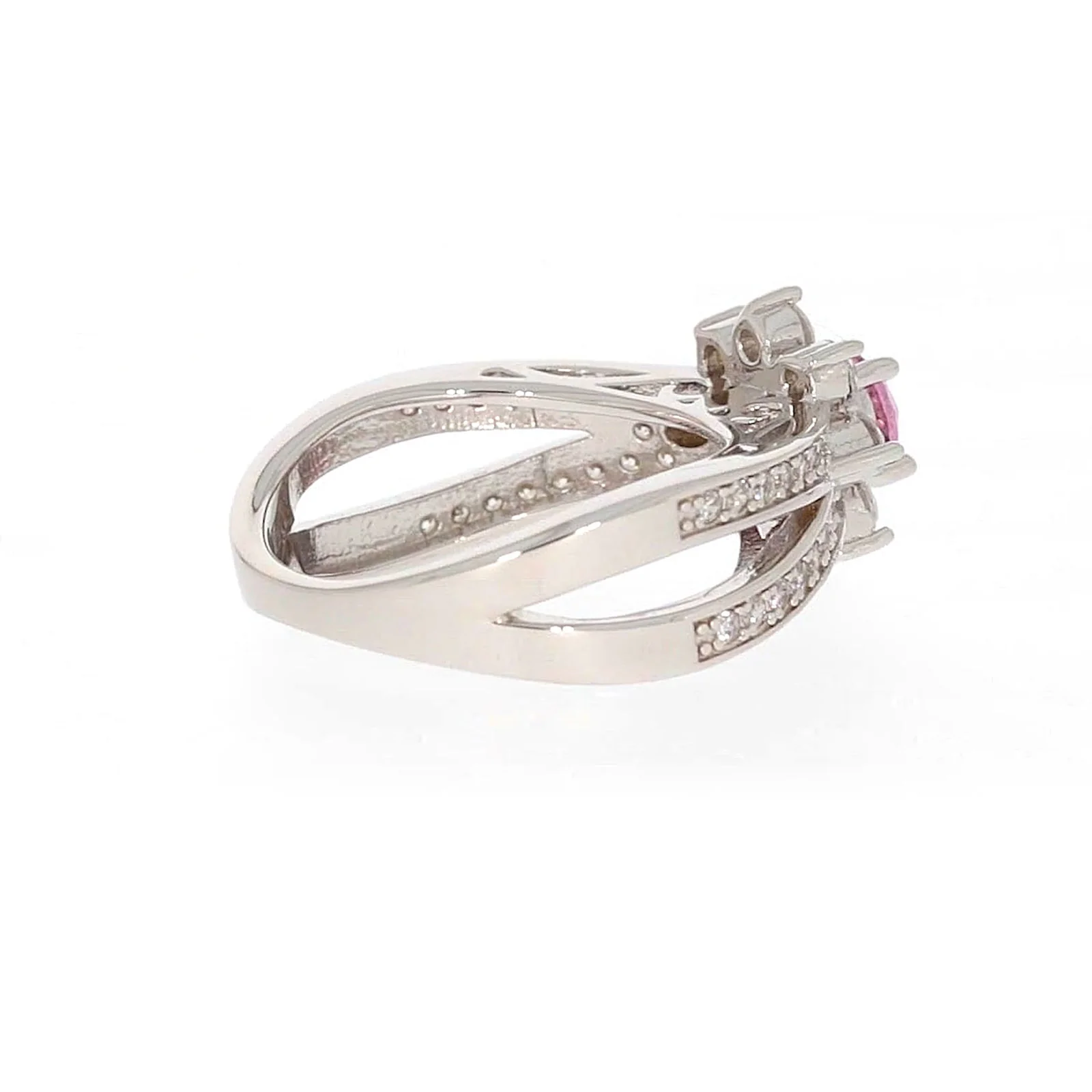 Sterling Silver Pink Cubic Zirconia Ring - Image 51
