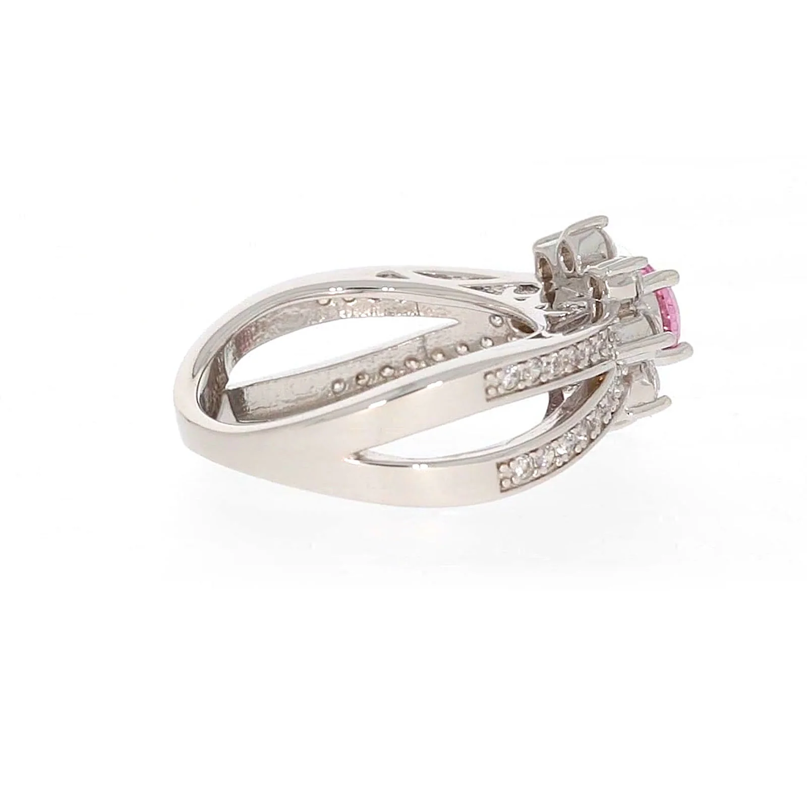Sterling Silver Pink Cubic Zirconia Ring - Image 52