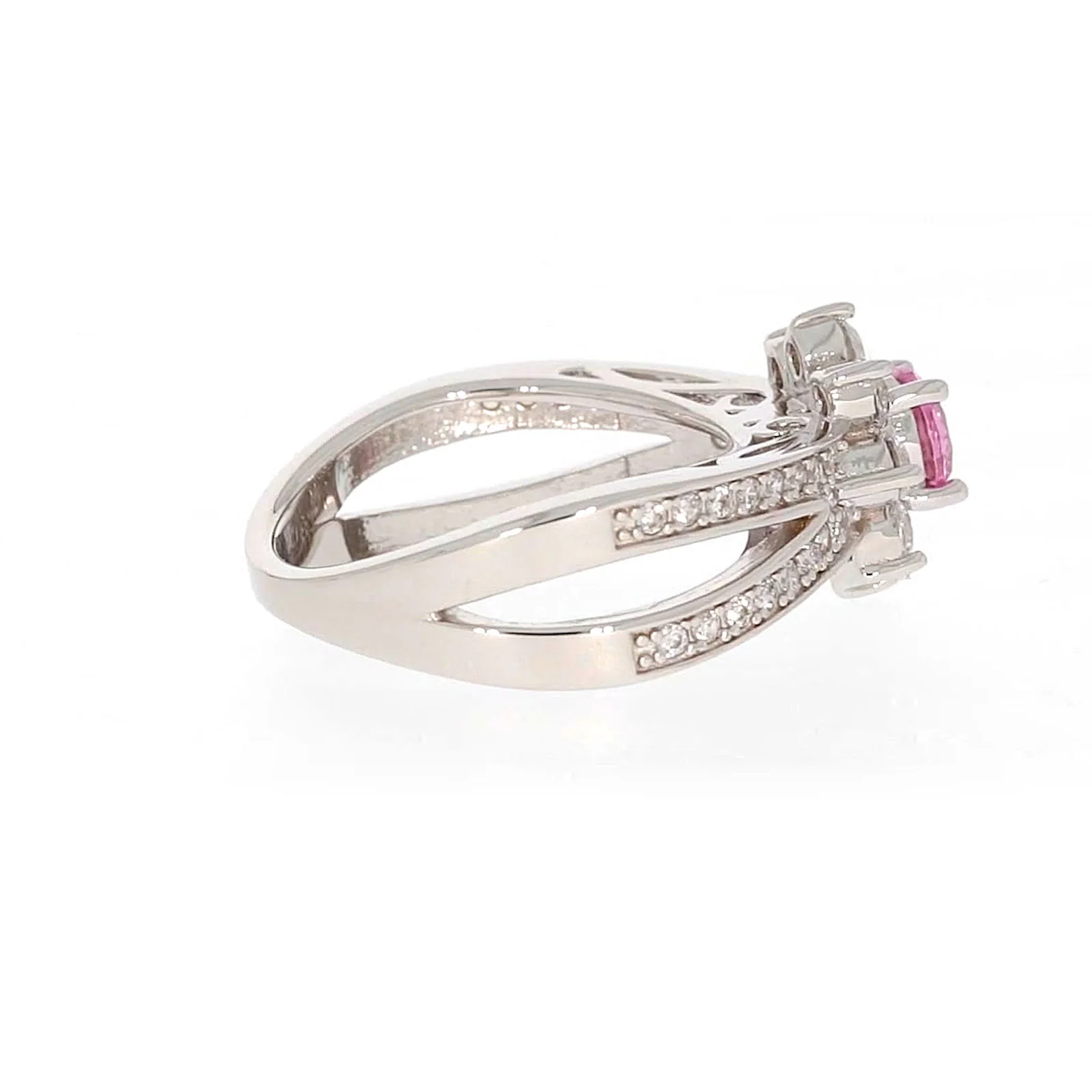 Sterling Silver Pink Cubic Zirconia Ring - Image 54
