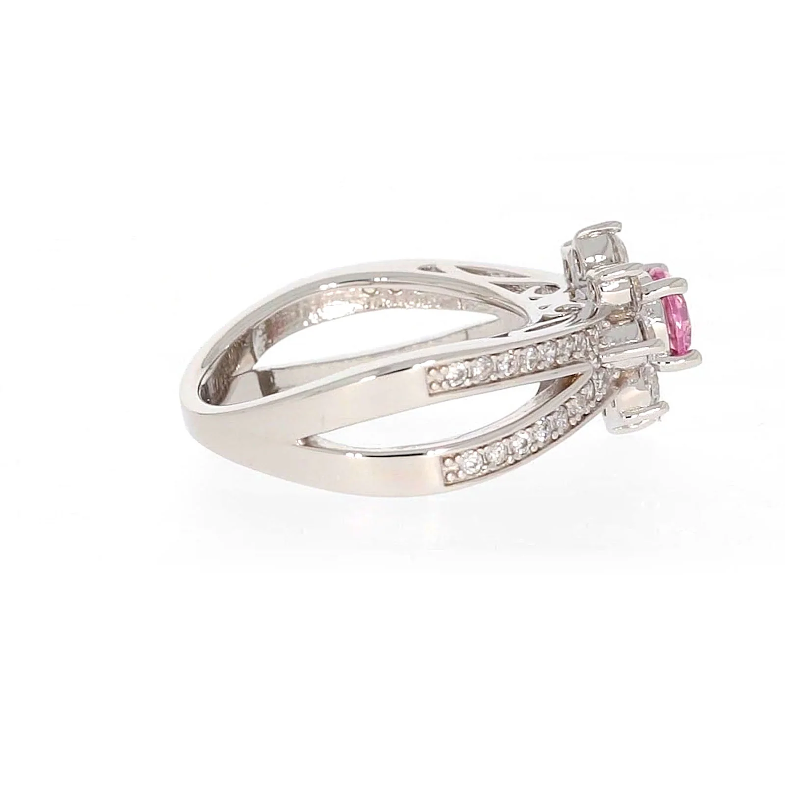 Sterling Silver Pink Cubic Zirconia Ring - Image 55