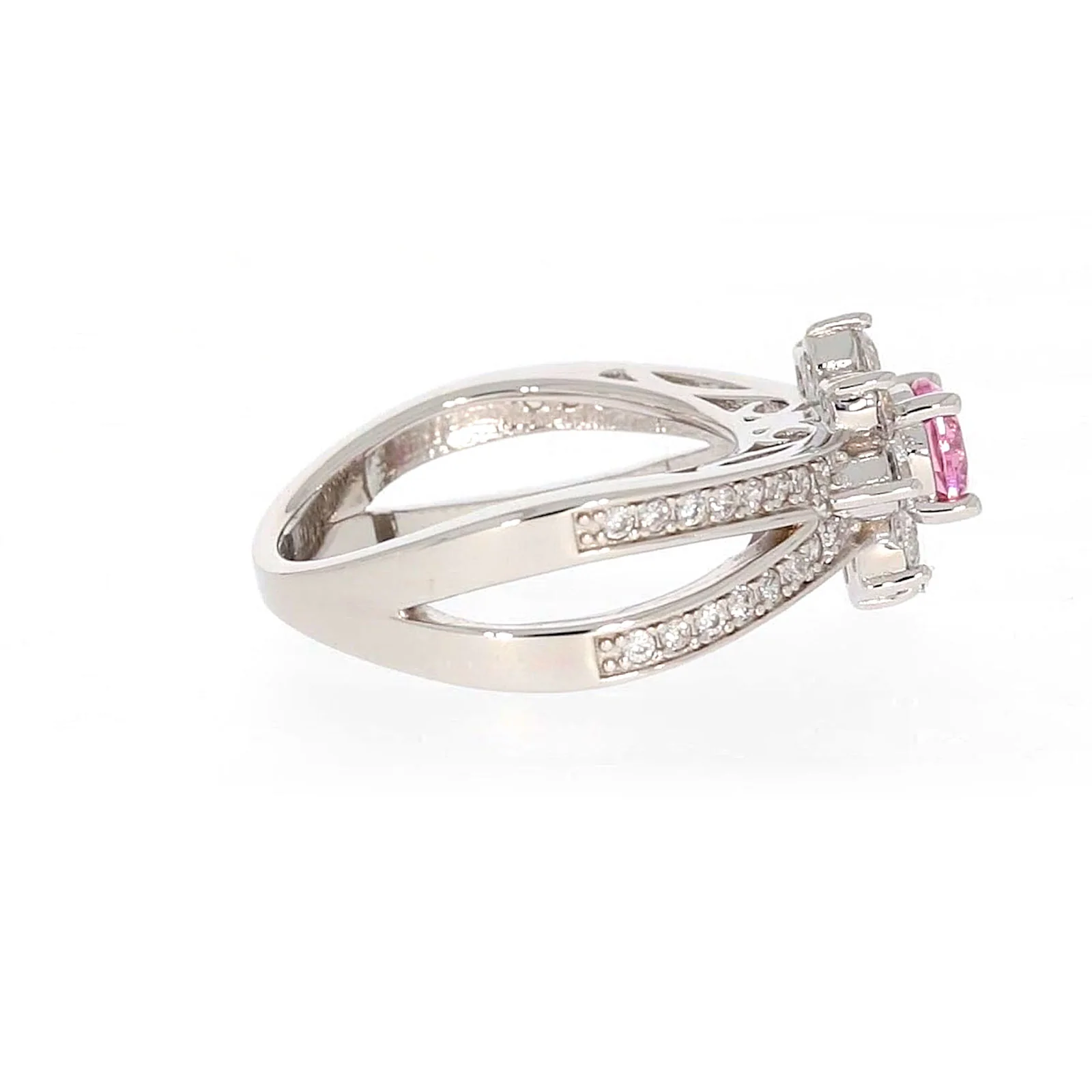 Sterling Silver Pink Cubic Zirconia Ring - Image 56