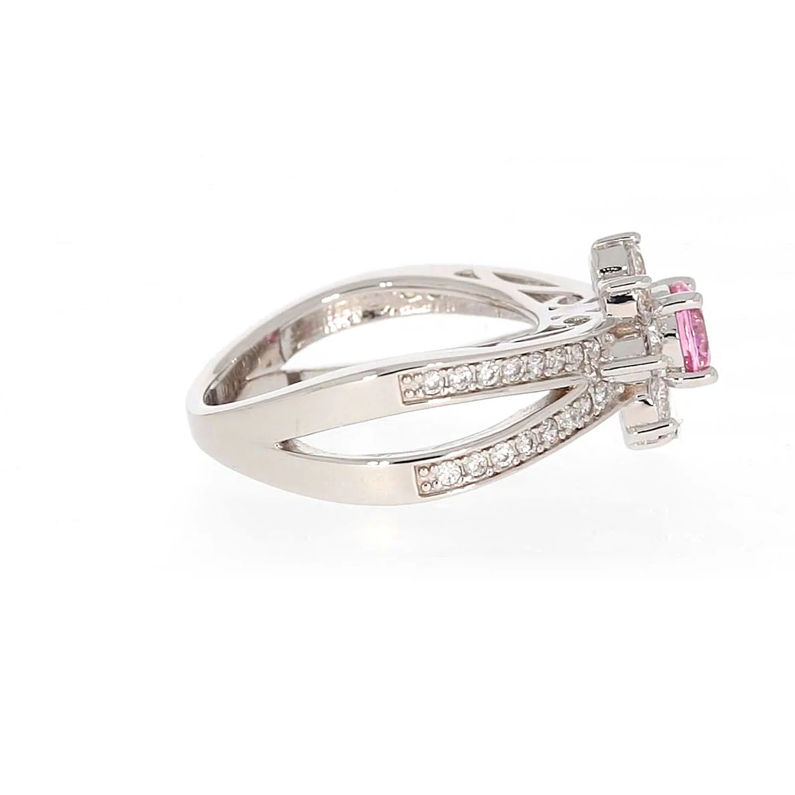 Sterling Silver Pink Cubic Zirconia Ring - Image 57