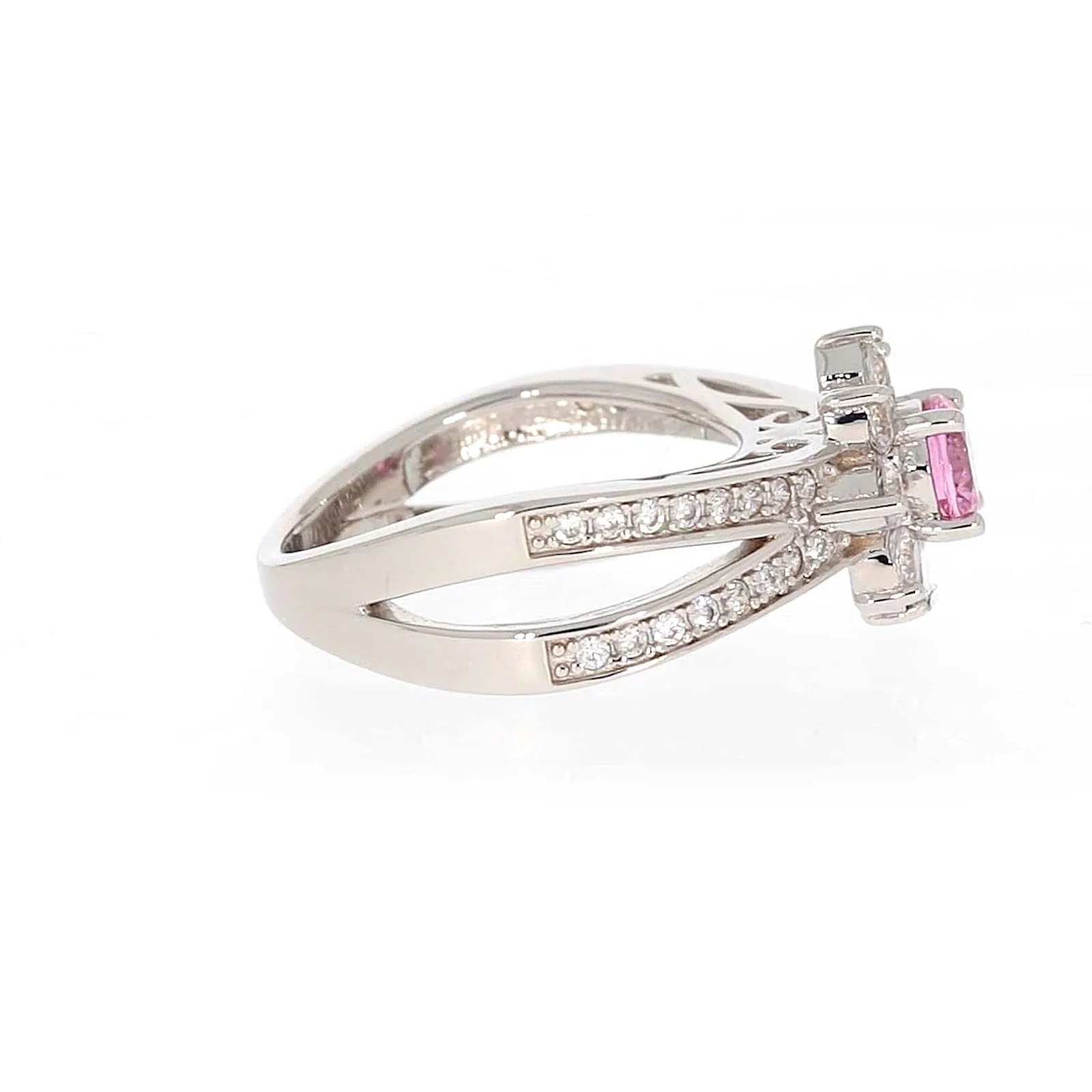 Sterling Silver Pink Cubic Zirconia Ring - Image 58