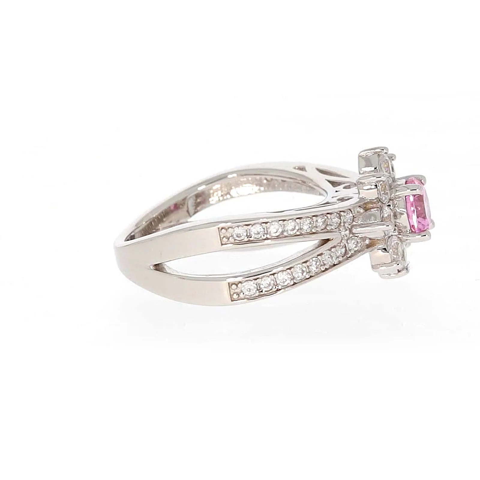 Sterling Silver Pink Cubic Zirconia Ring - Image 59