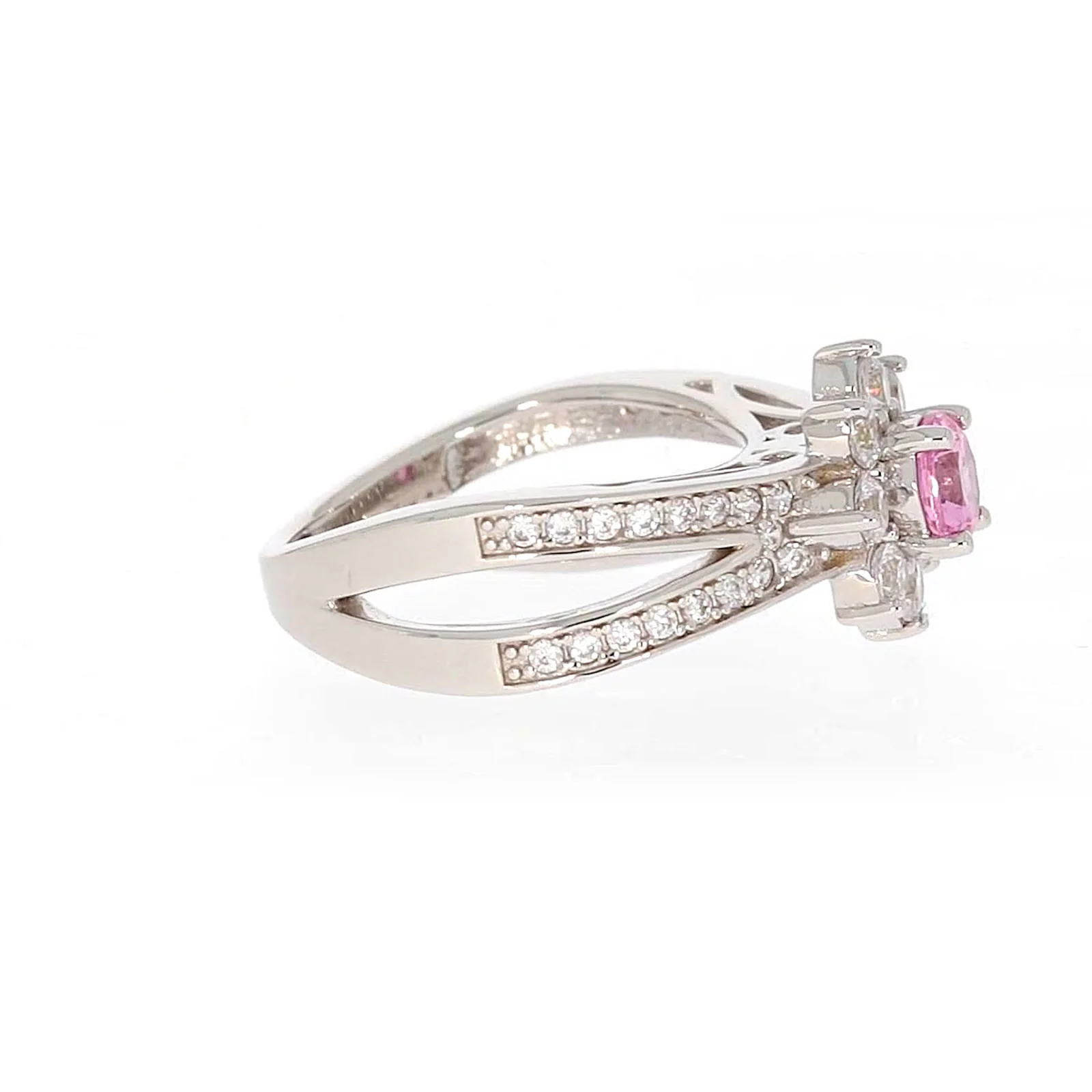 Sterling Silver Pink Cubic Zirconia Ring - Image 60