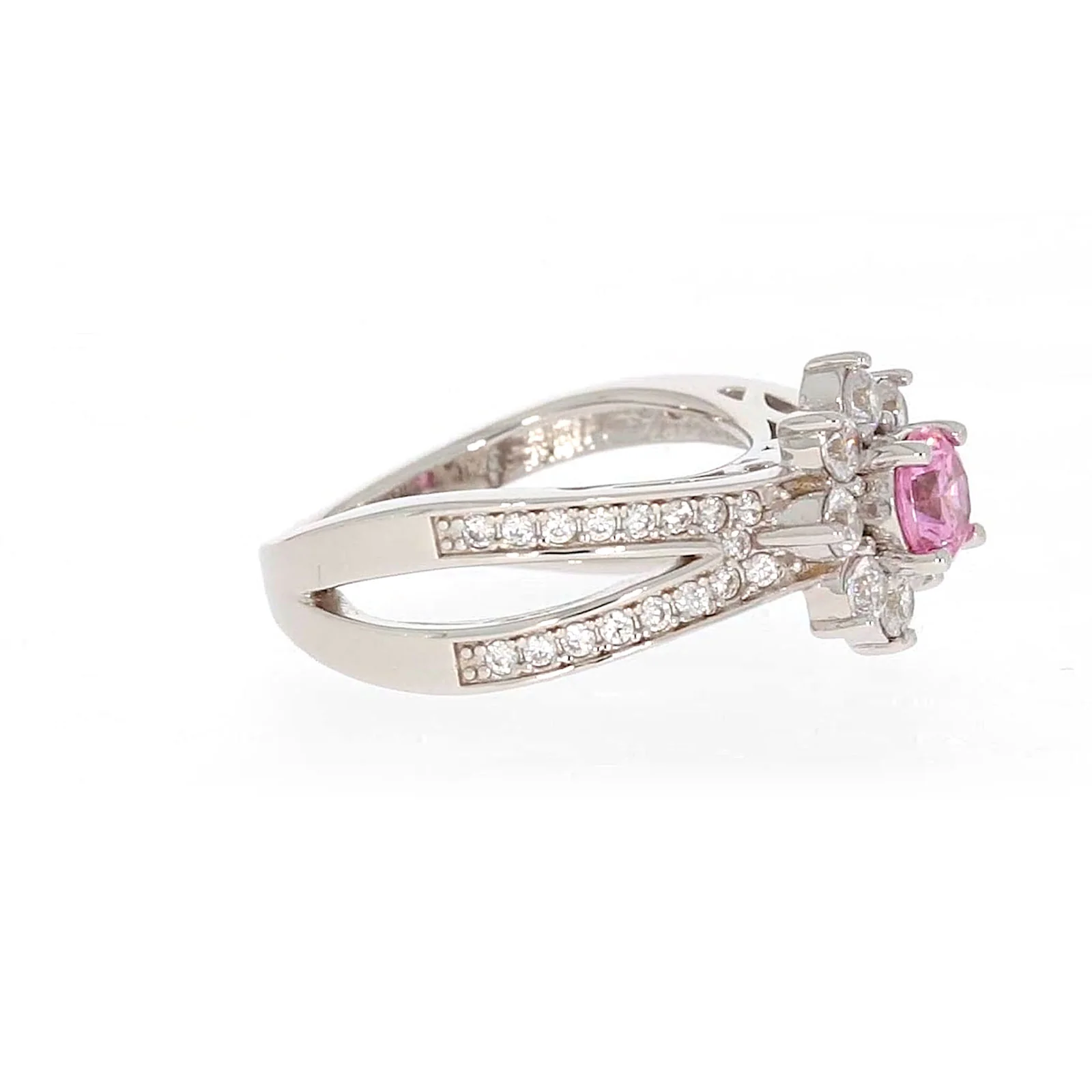 Sterling Silver Pink Cubic Zirconia Ring - Image 62