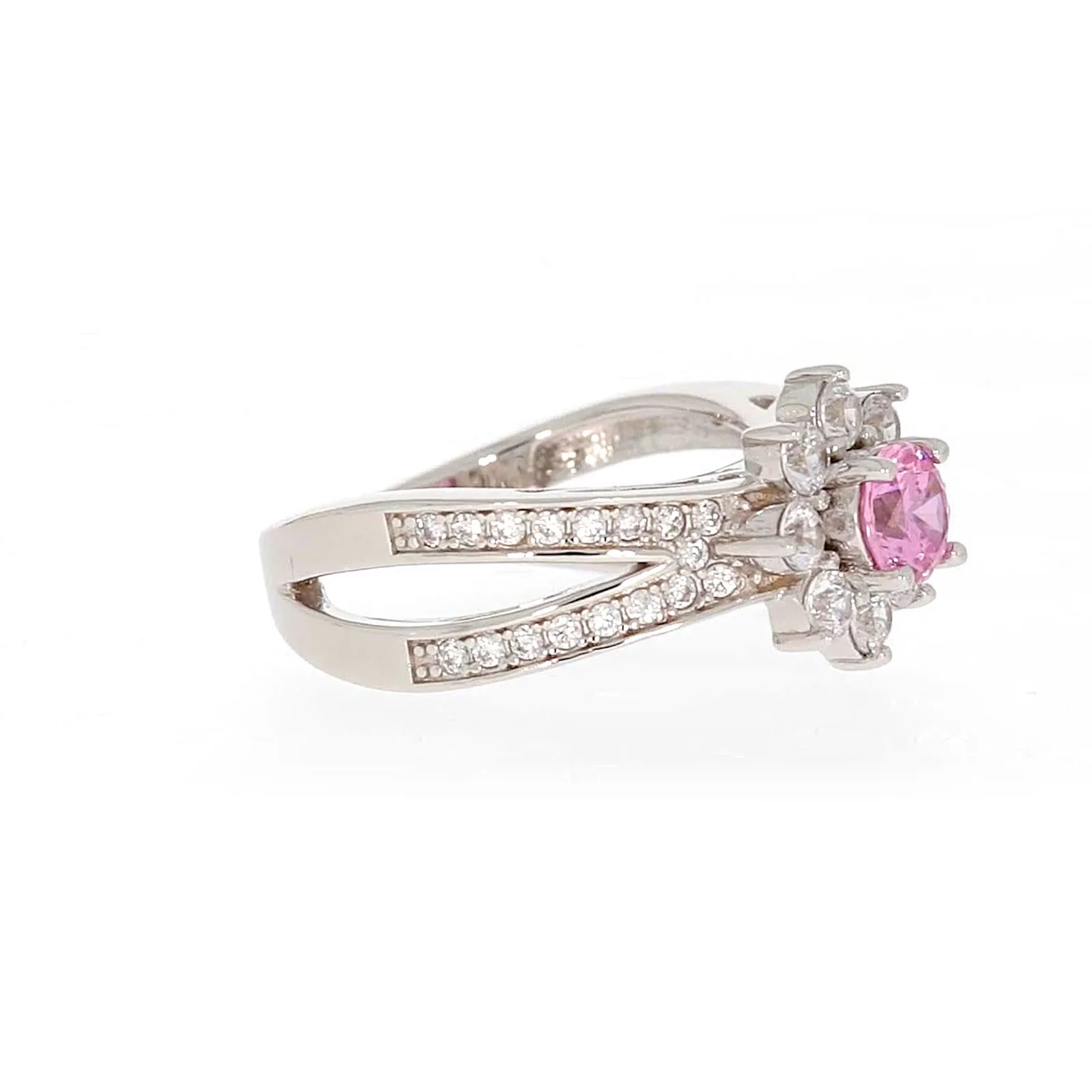 Sterling Silver Pink Cubic Zirconia Ring - Image 64