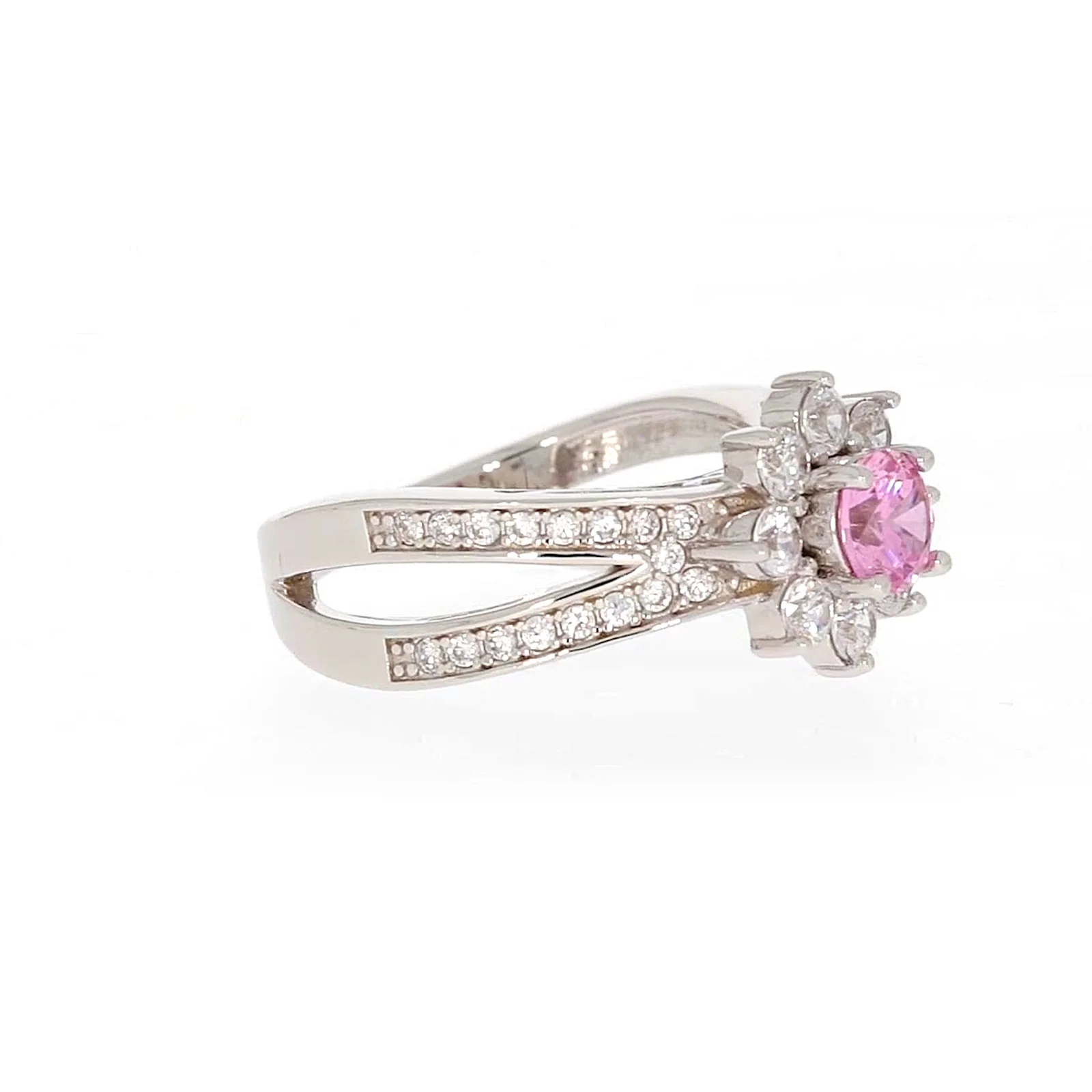 Sterling Silver Pink Cubic Zirconia Ring - Image 65