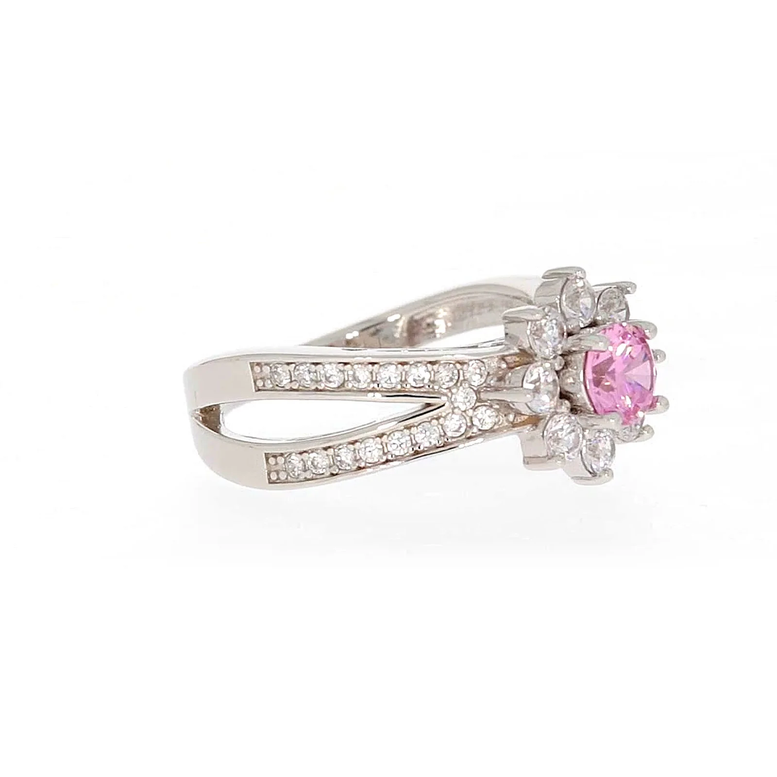 Sterling Silver Pink Cubic Zirconia Ring - Image 66