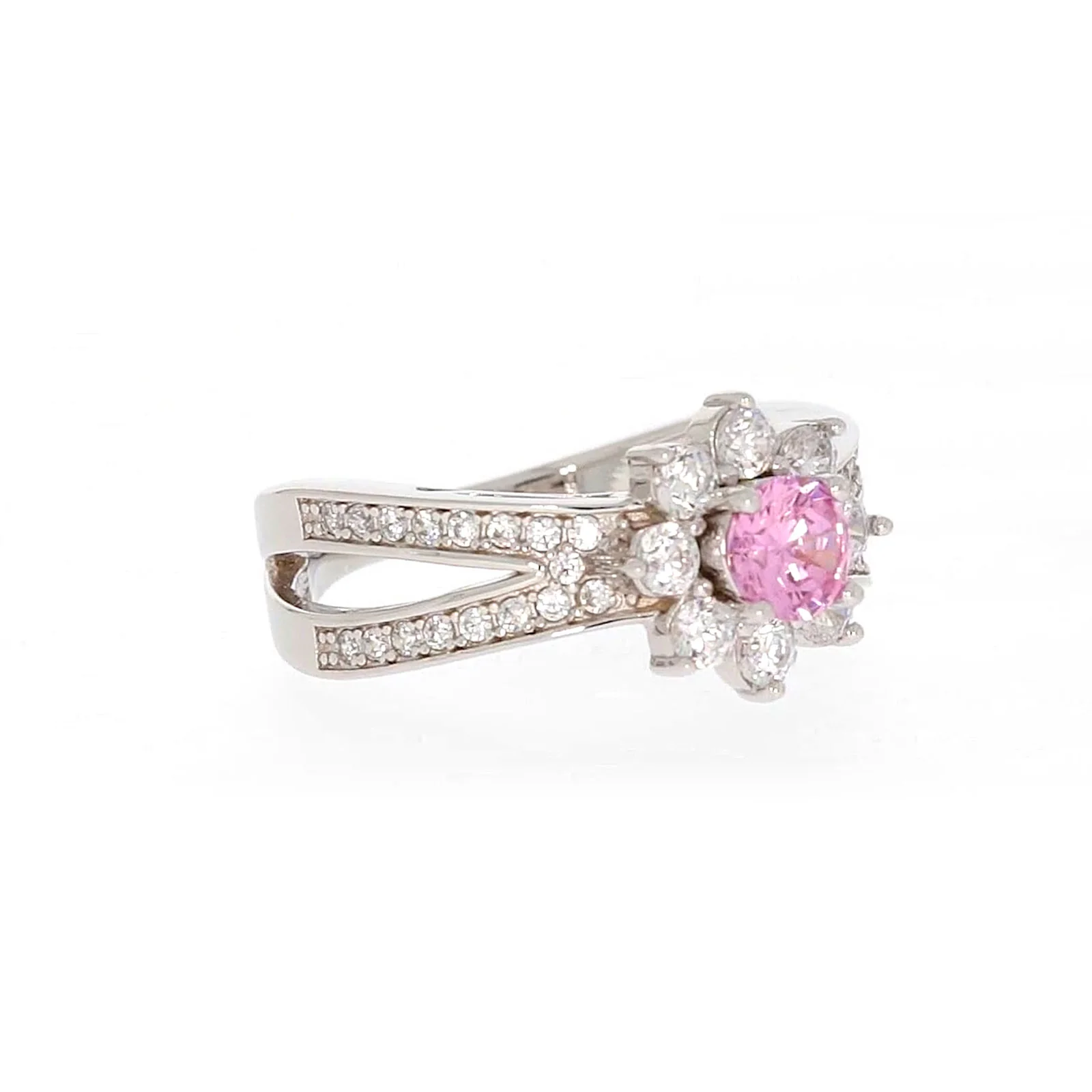 Sterling Silver Pink Cubic Zirconia Ring - Image 69