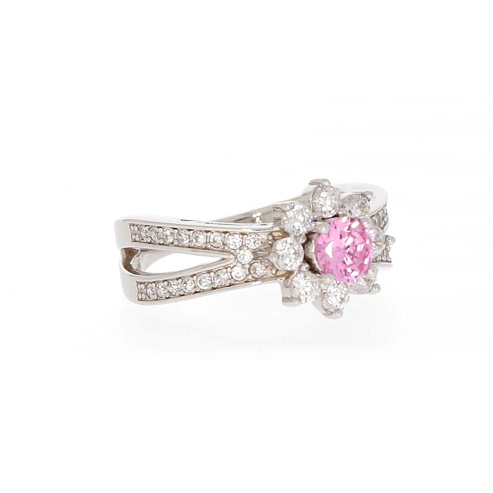 Sterling Silver Pink Cubic Zirconia Ring - Image 70