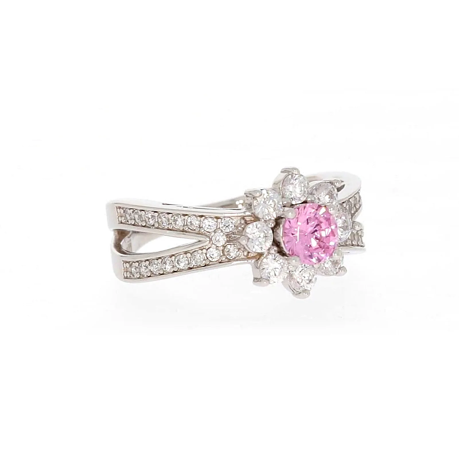 Sterling Silver Pink Cubic Zirconia Ring - Image 71