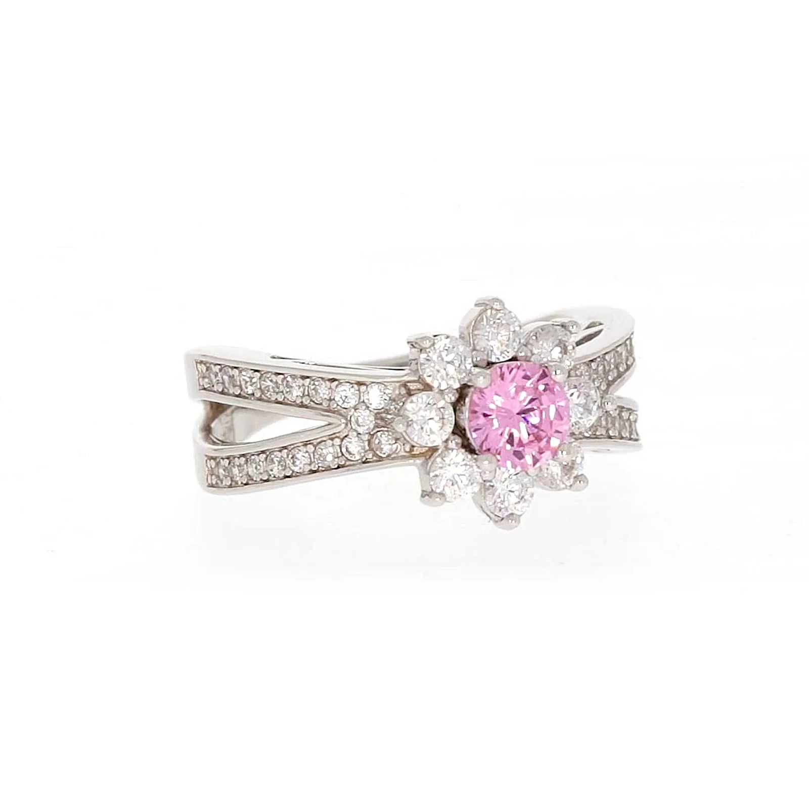 Sterling Silver Pink Cubic Zirconia Ring - Image 72