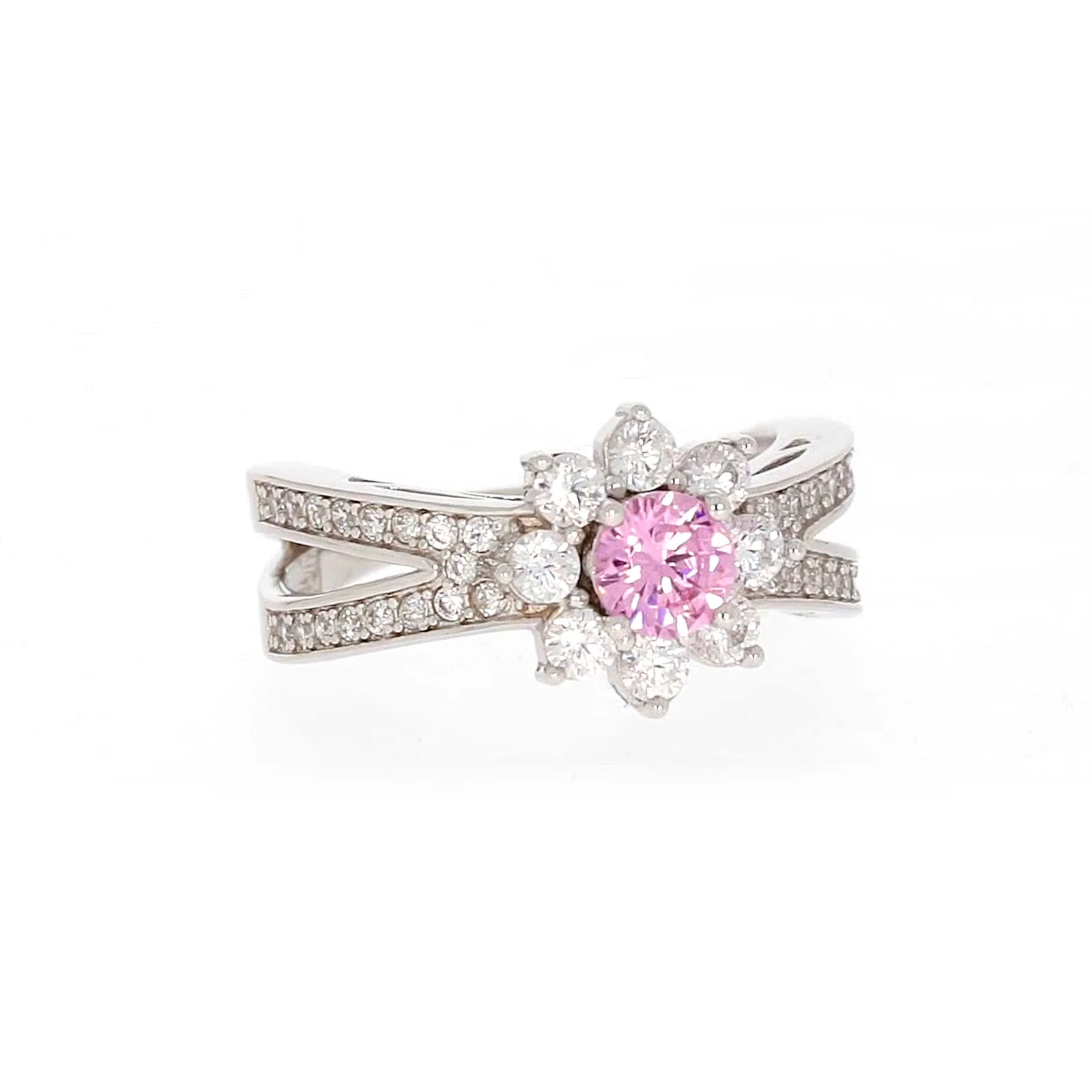 Sterling Silver Pink Cubic Zirconia Ring - Image 73