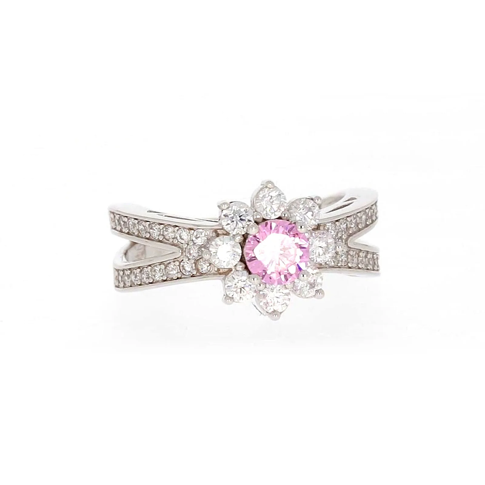 Sterling Silver Pink Cubic Zirconia Ring - Image 74