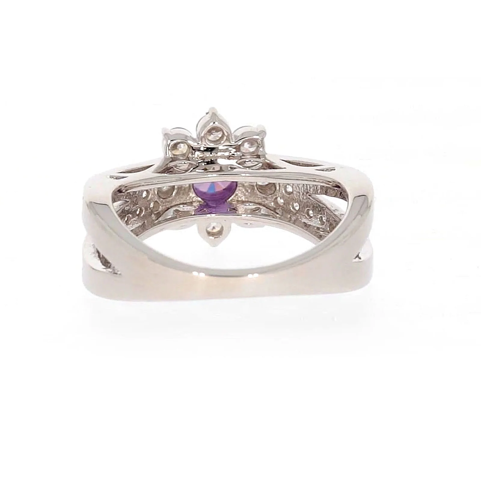Sterling Silver Purple Cubic Zirconia Ring - Image 37