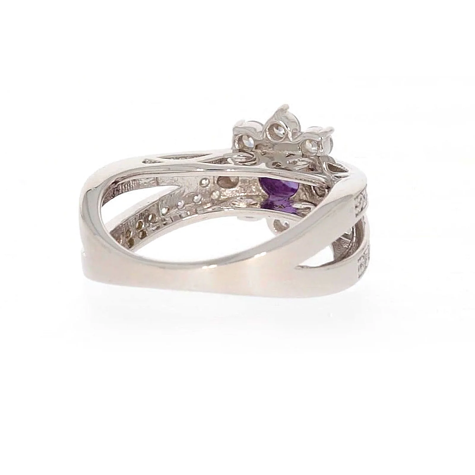 Sterling Silver Purple Cubic Zirconia Ring - Image 43