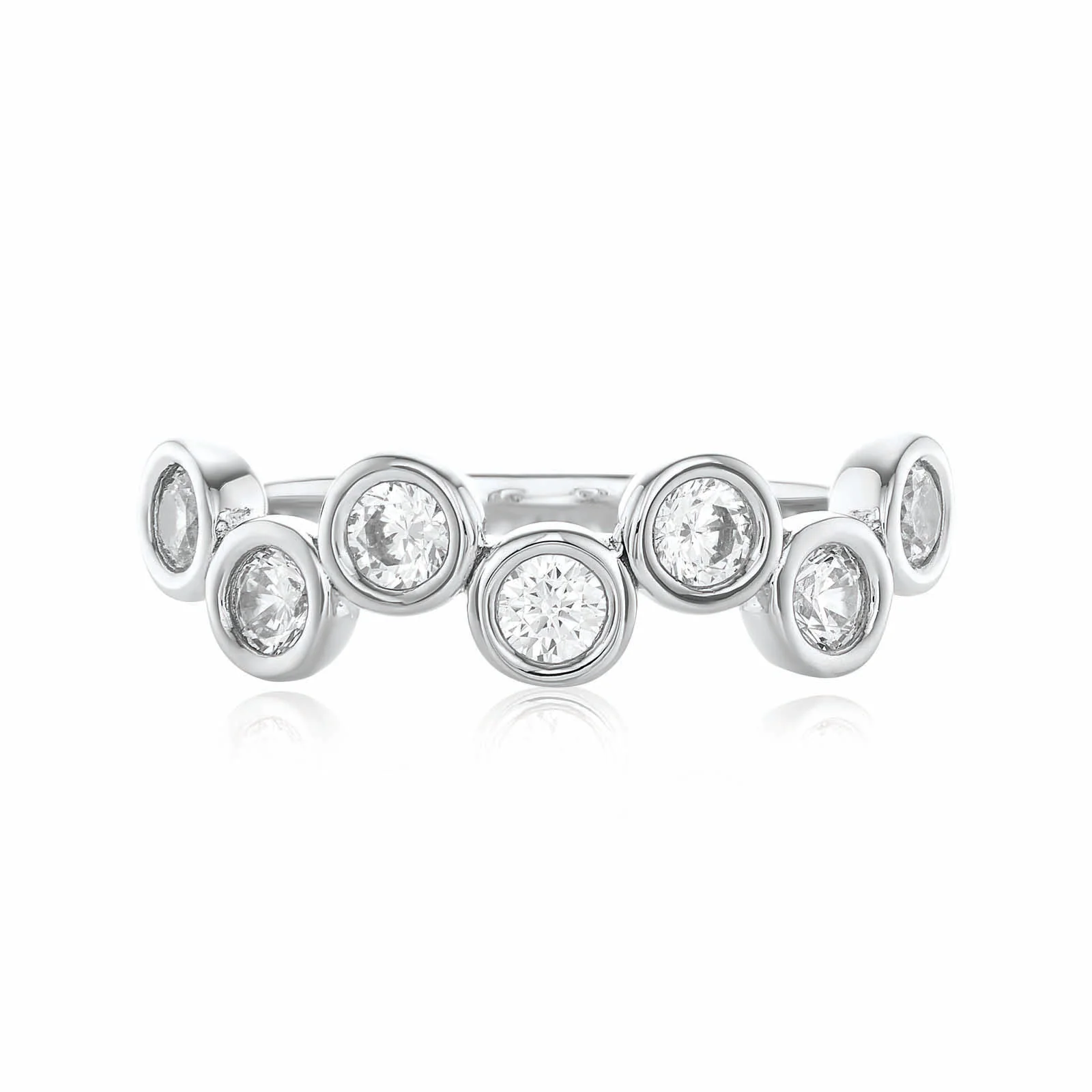 Sterling Silver Round Cubic Zirconia Ring