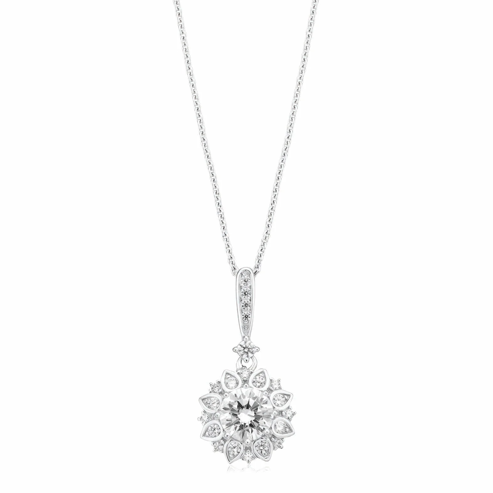 Sterling Silver Cubic Zirconia Drop Pendant