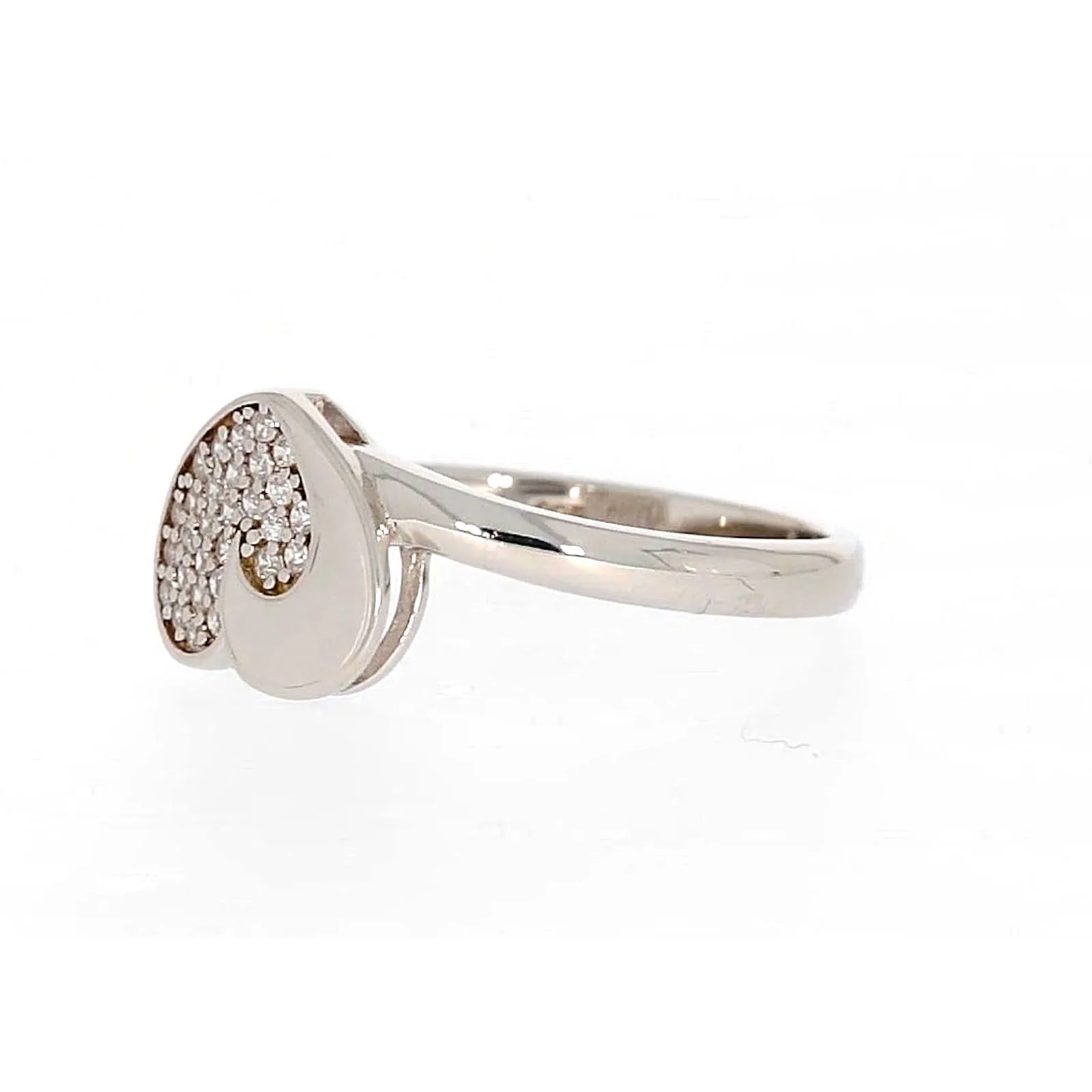 Sterling Silver Cubiz Zirconia Heart Ring - Image 11