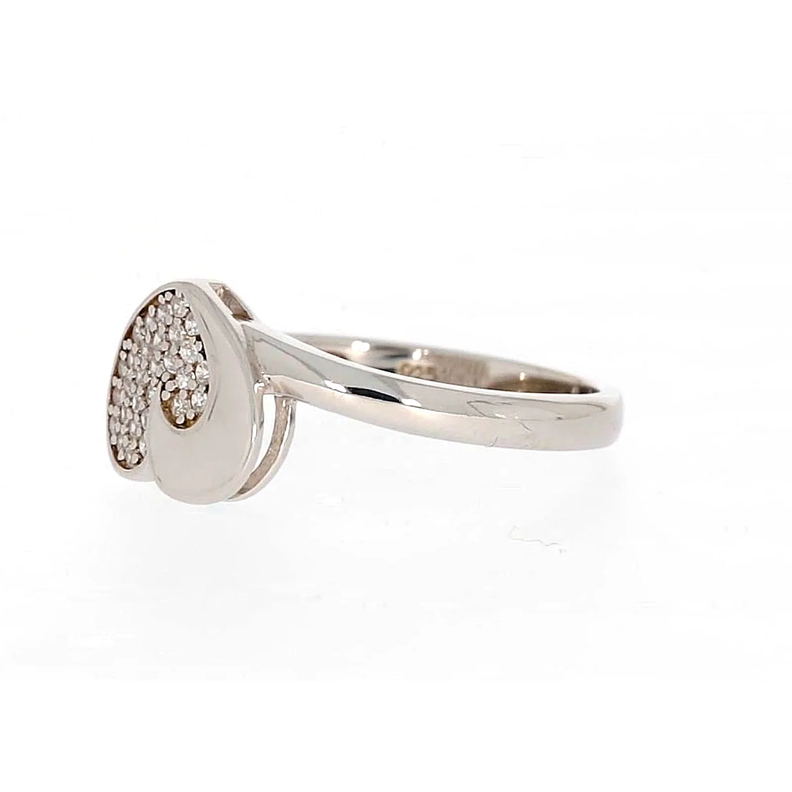 Sterling Silver Cubiz Zirconia Heart Ring - Image 12