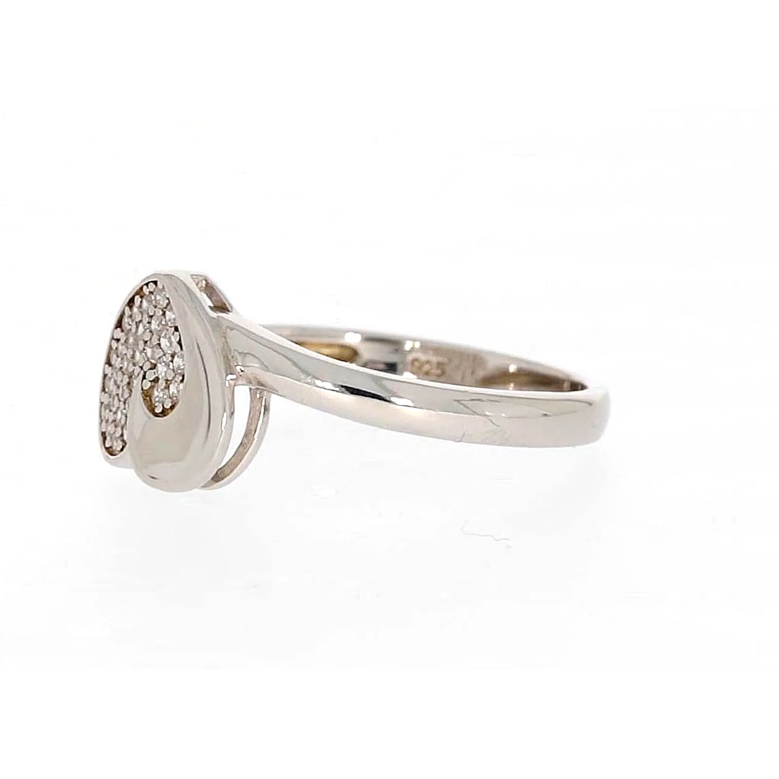 Sterling Silver Cubiz Zirconia Heart Ring - Image 13