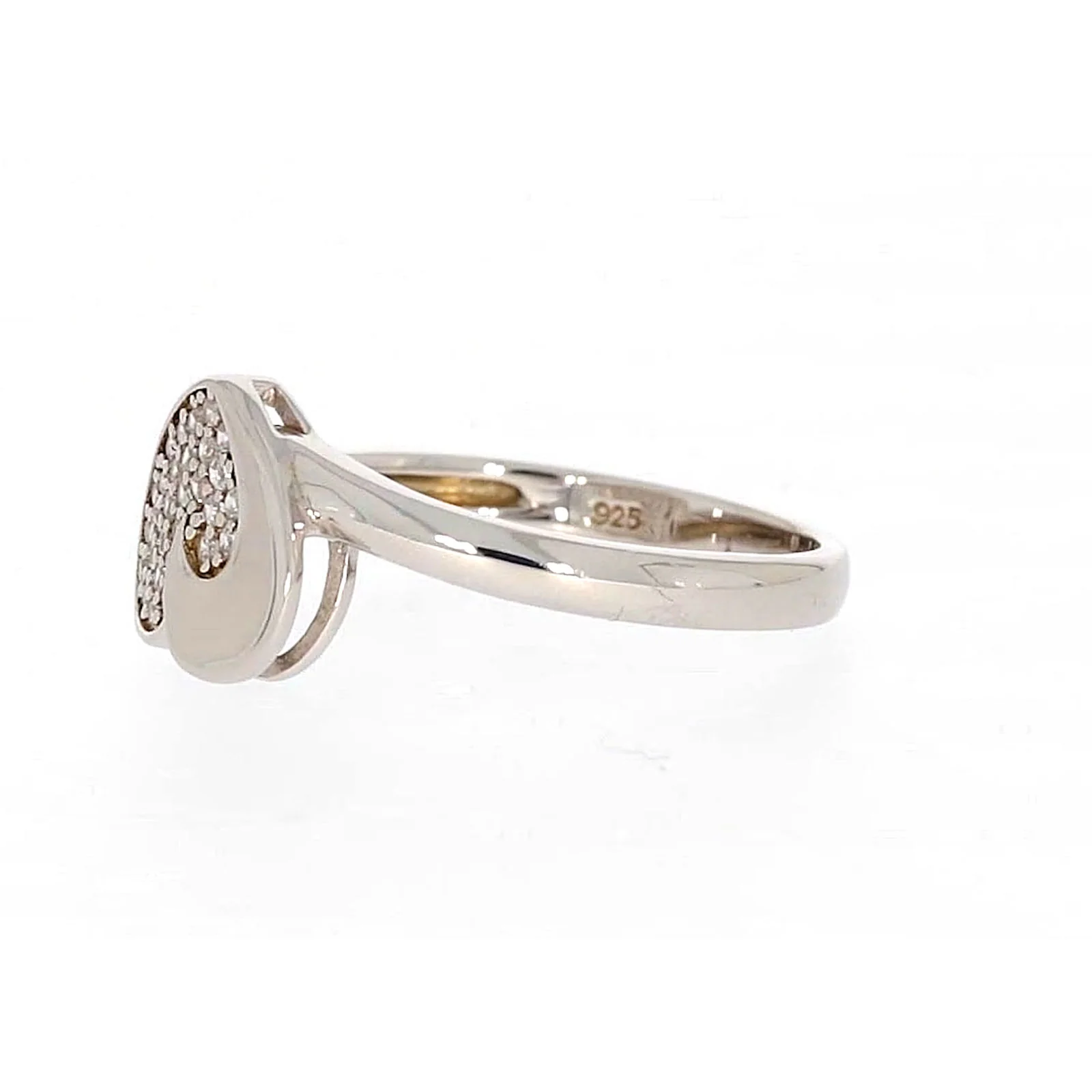 Sterling Silver Cubiz Zirconia Heart Ring - Image 14