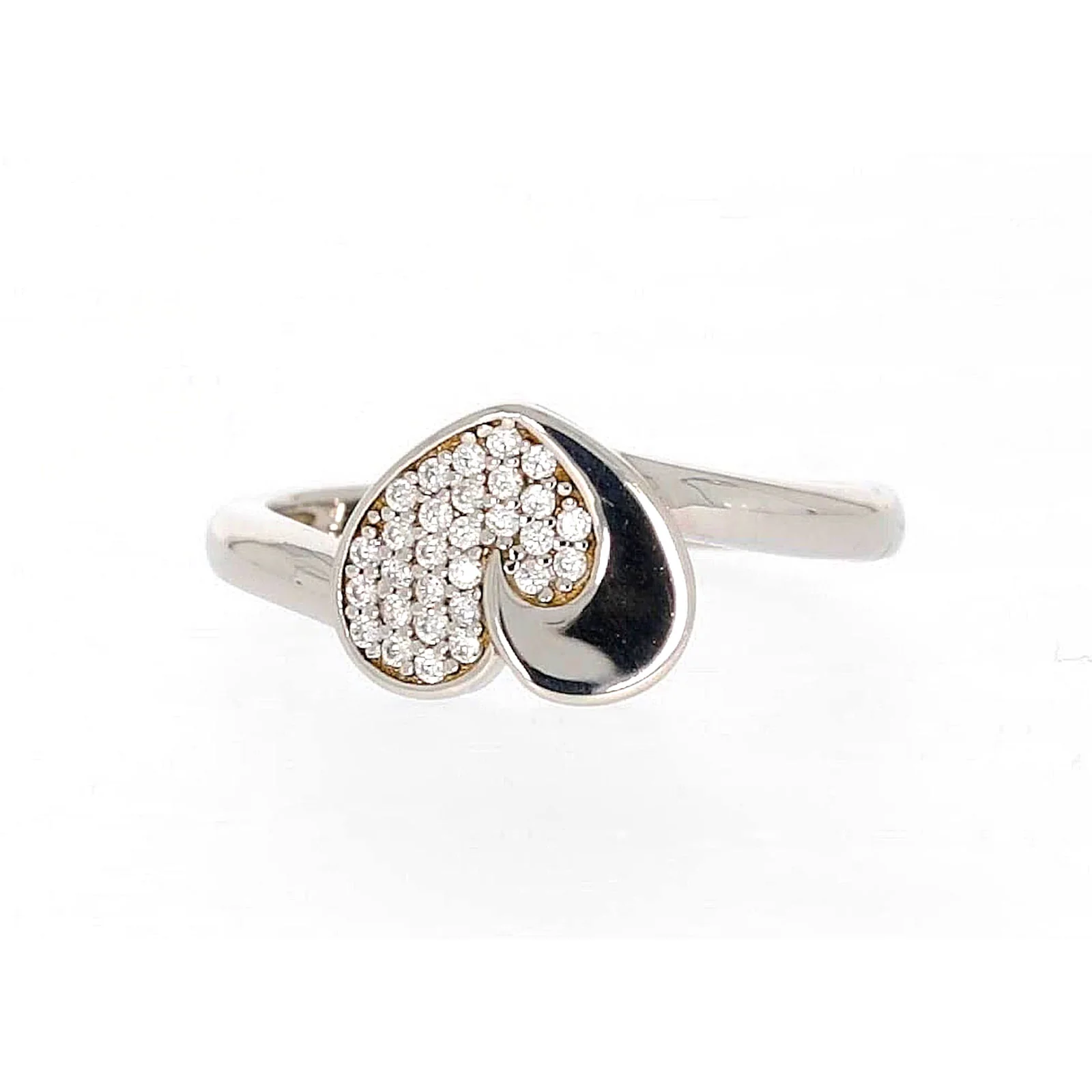 Sterling Silver Cubiz Zirconia Heart Ring - Image 2