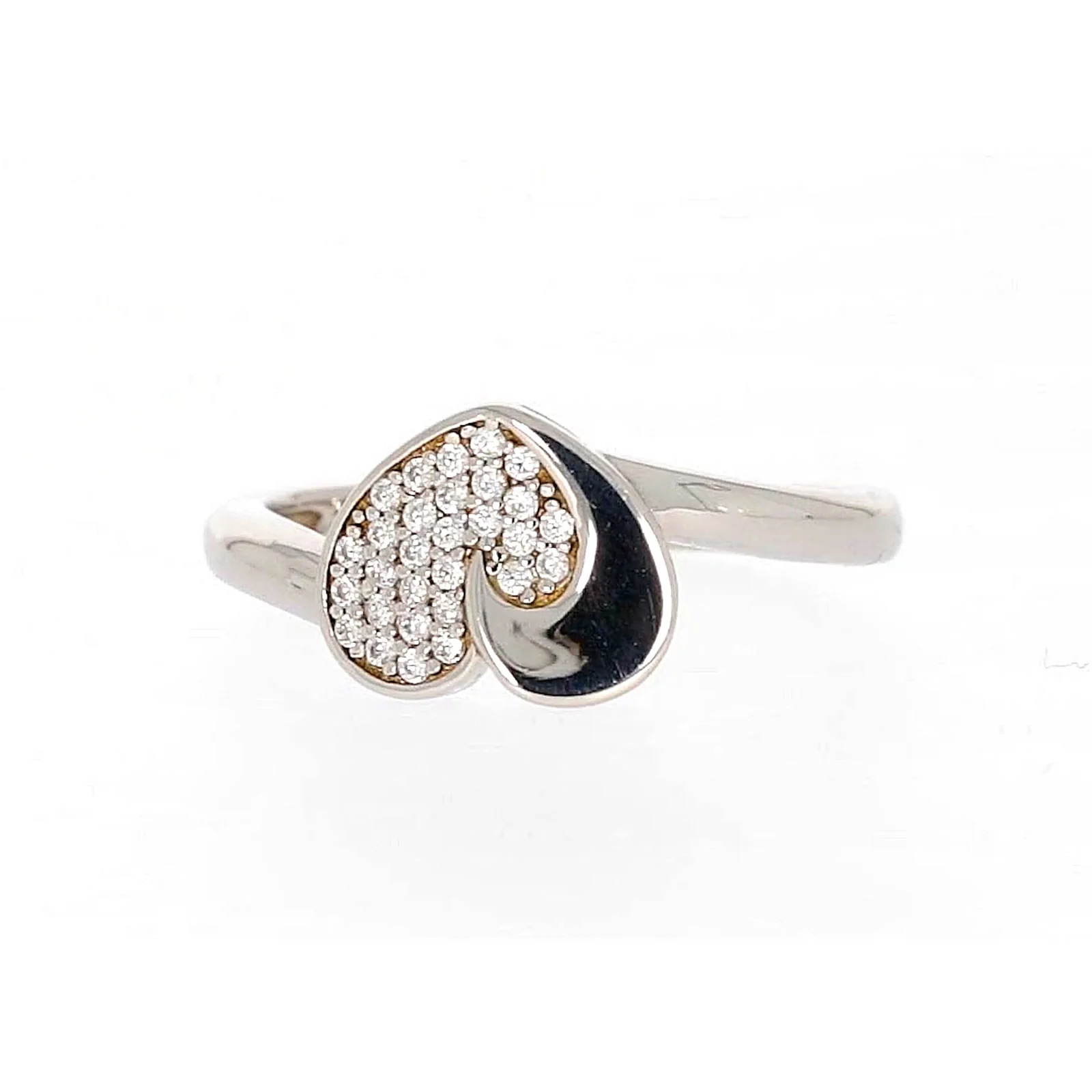 Sterling Silver Cubiz Zirconia Heart Ring - Image 3