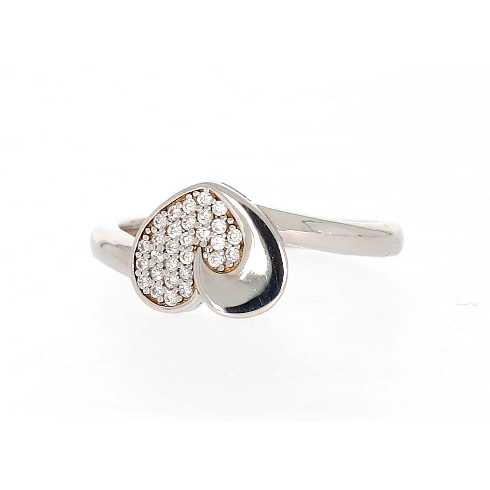 Sterling Silver Cubiz Zirconia Heart Ring - Image 4